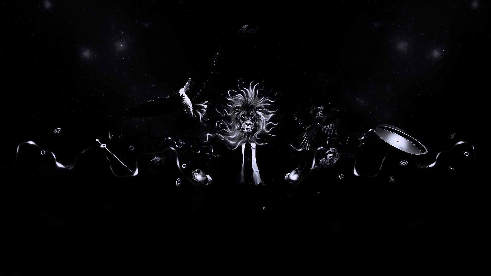 Мужчина с головой льва обои