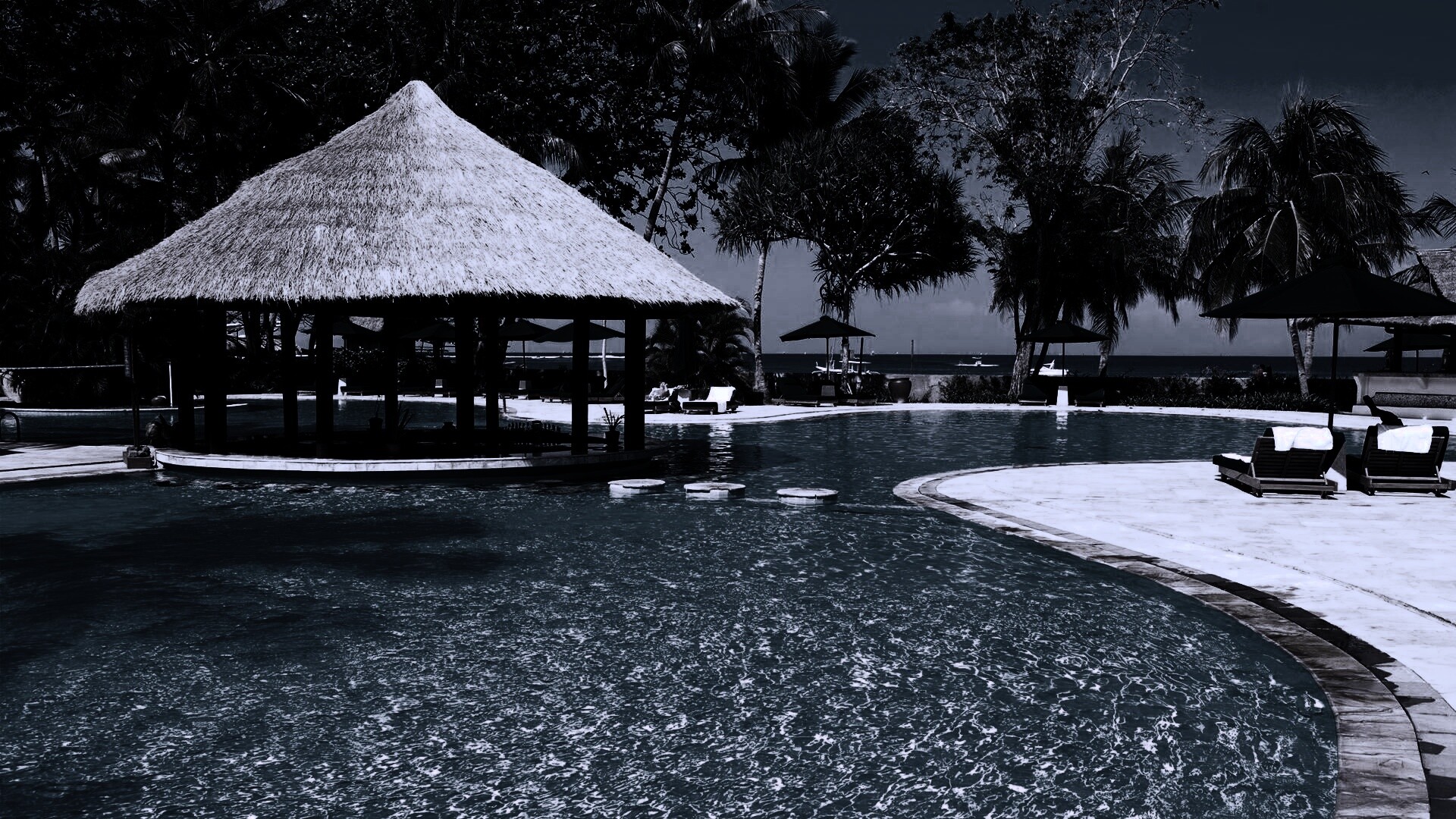 Бассейн отеля обои