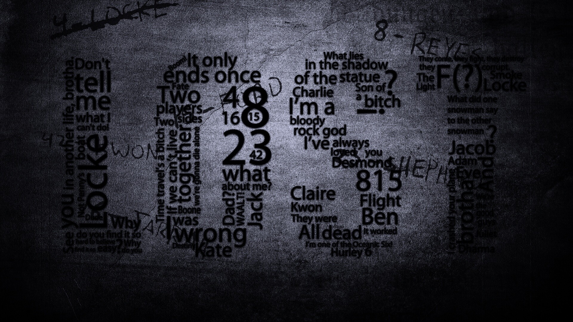 Коллаж LOST из надписей обои