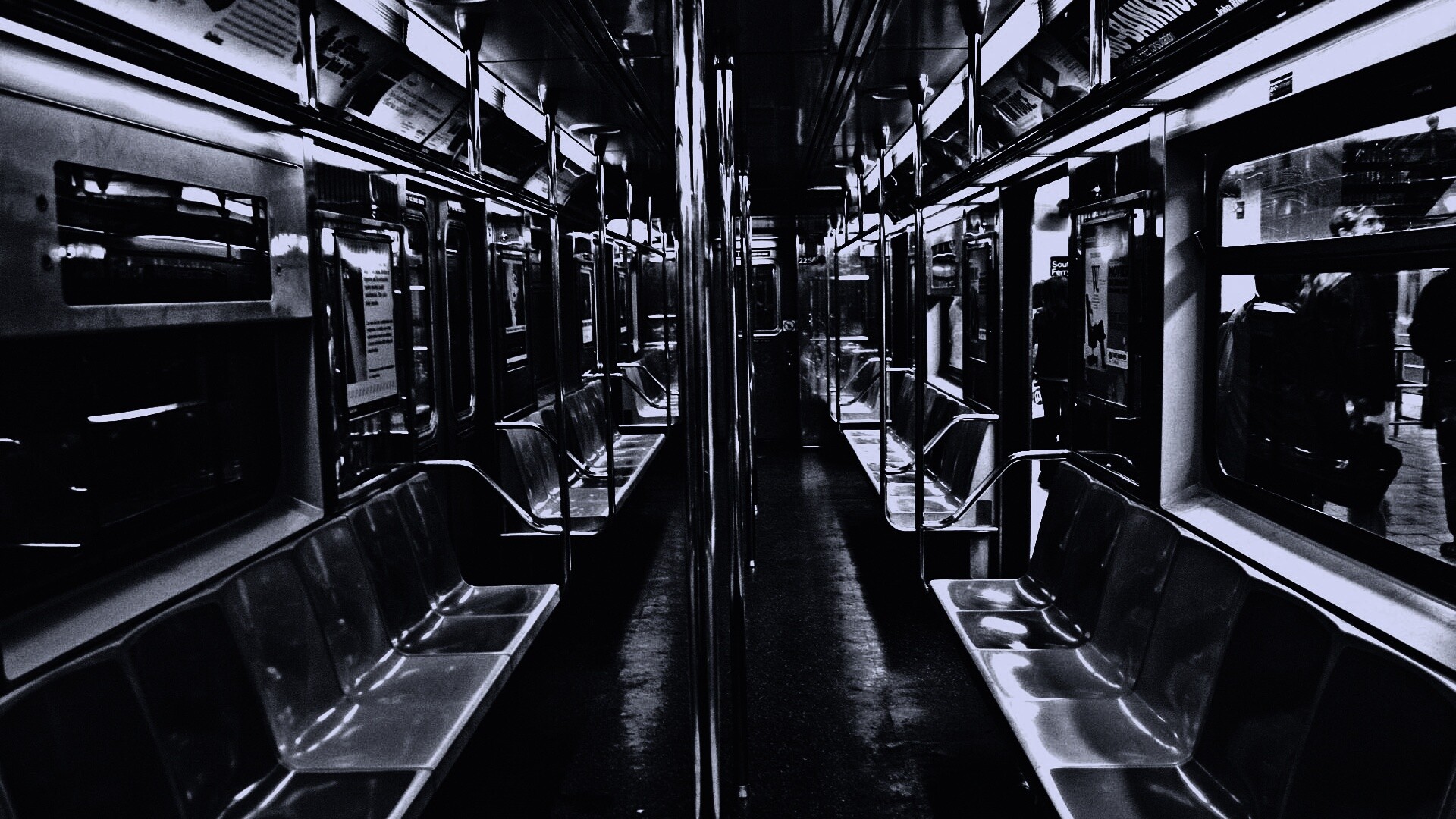 Пустой вагон метро обои