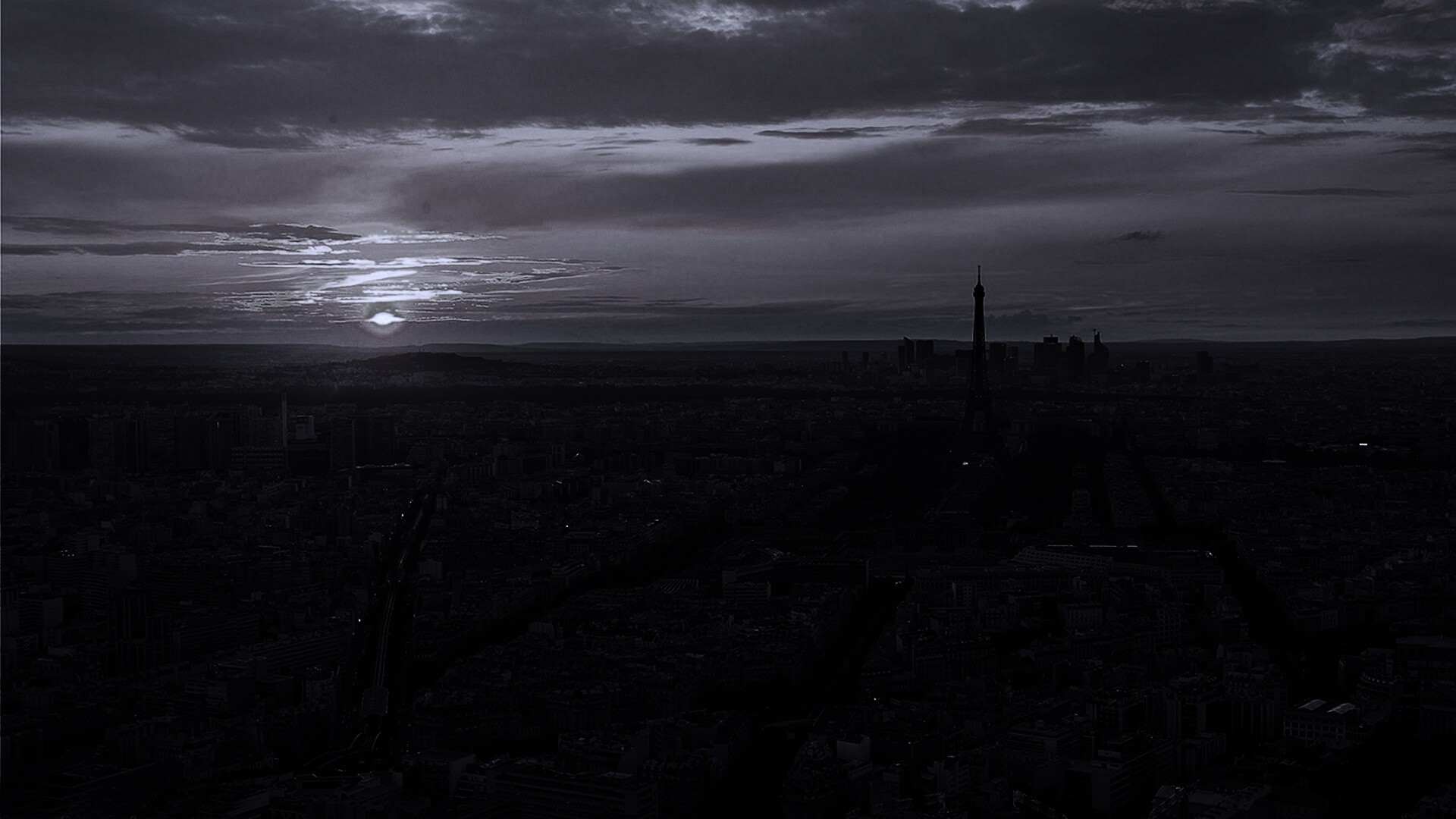 Вид на вечерний Париж обои