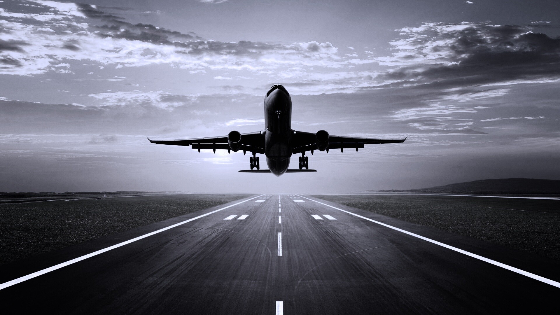 Взлетающий самолет обои