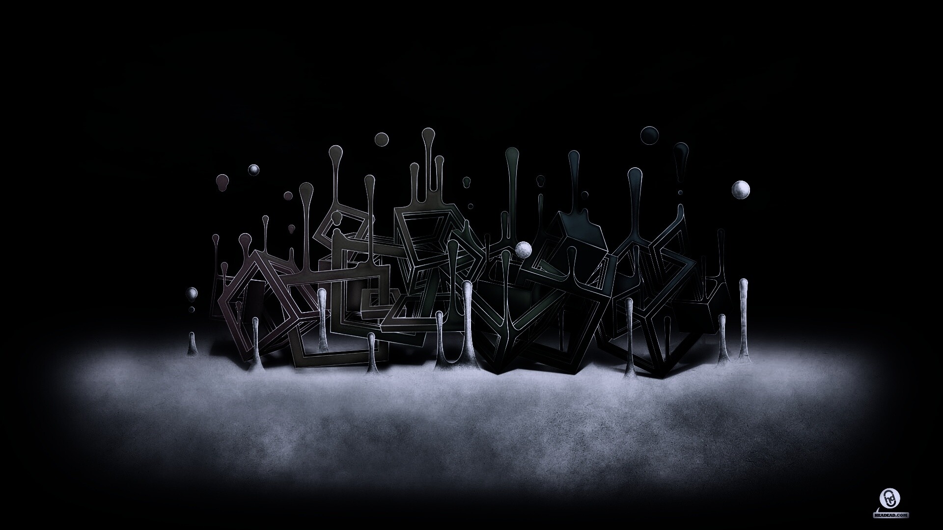 Цветные переплетающиеся кубы обои