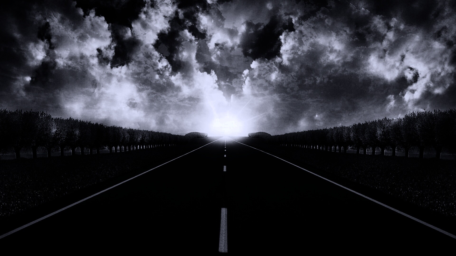 Дорога на закат обои