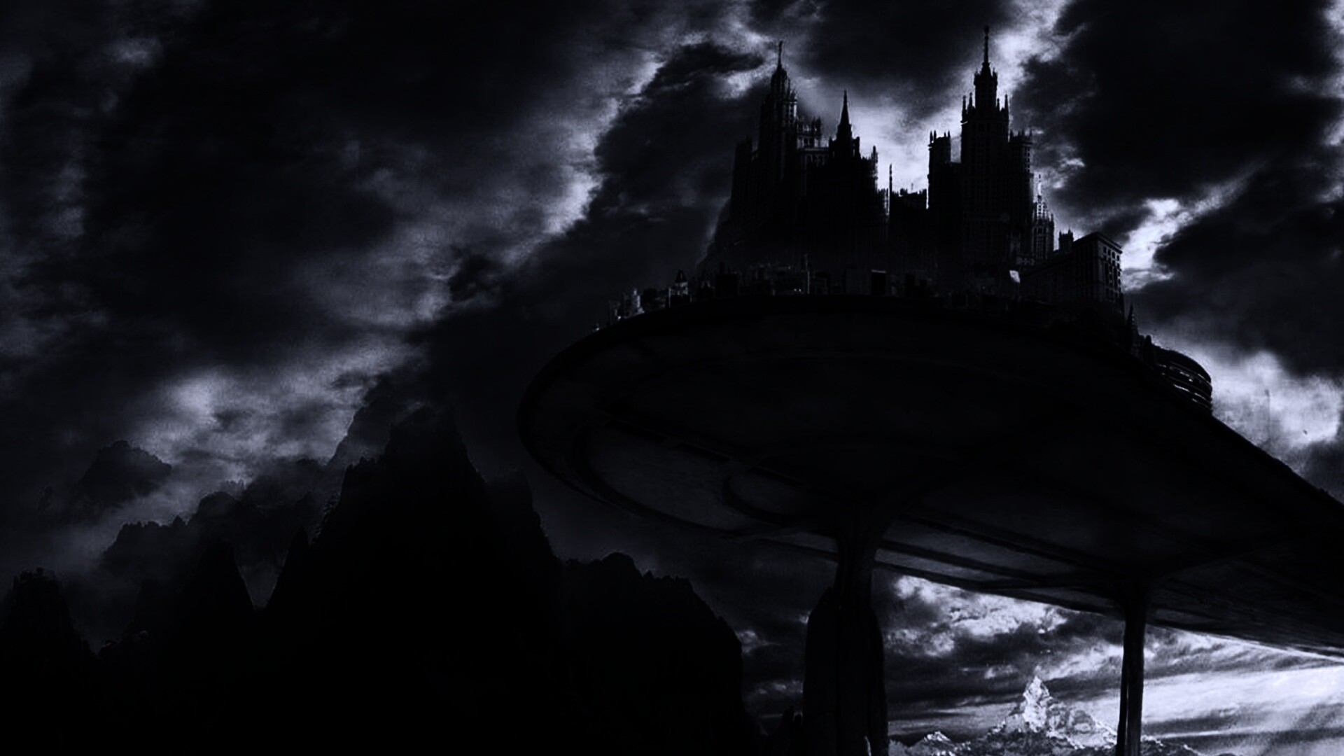 Город на вершине скал обои