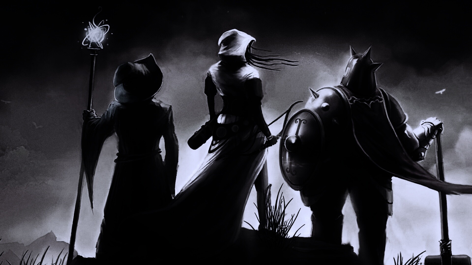 Воин, лучник и маг обои