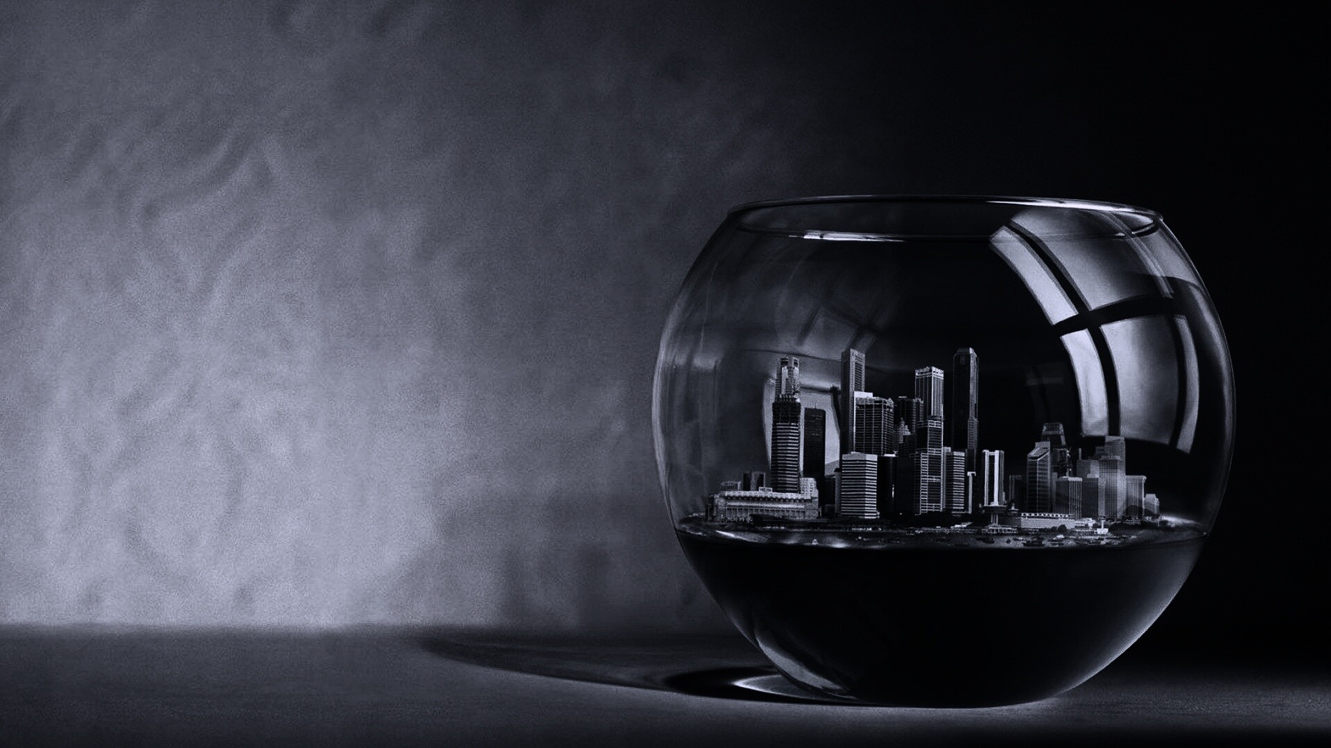 Город в аквариуме обои