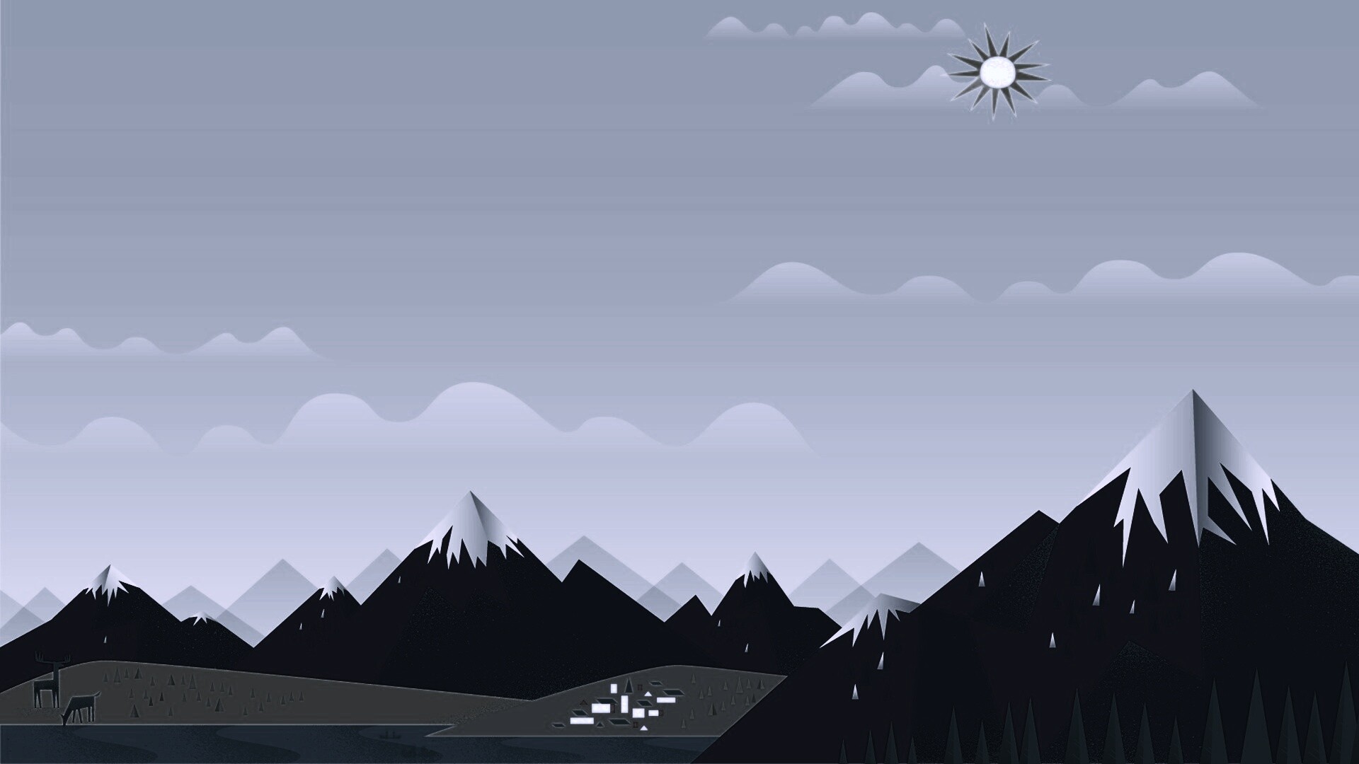 Векторный пейзаж обои