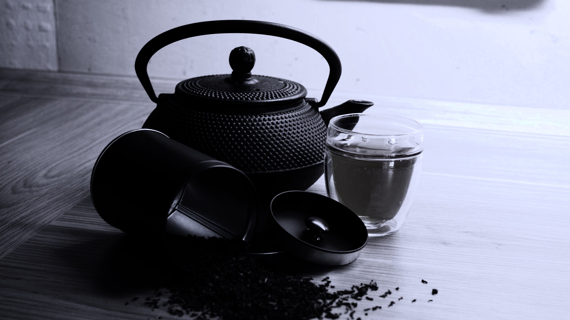 Черный чайный набор обои
