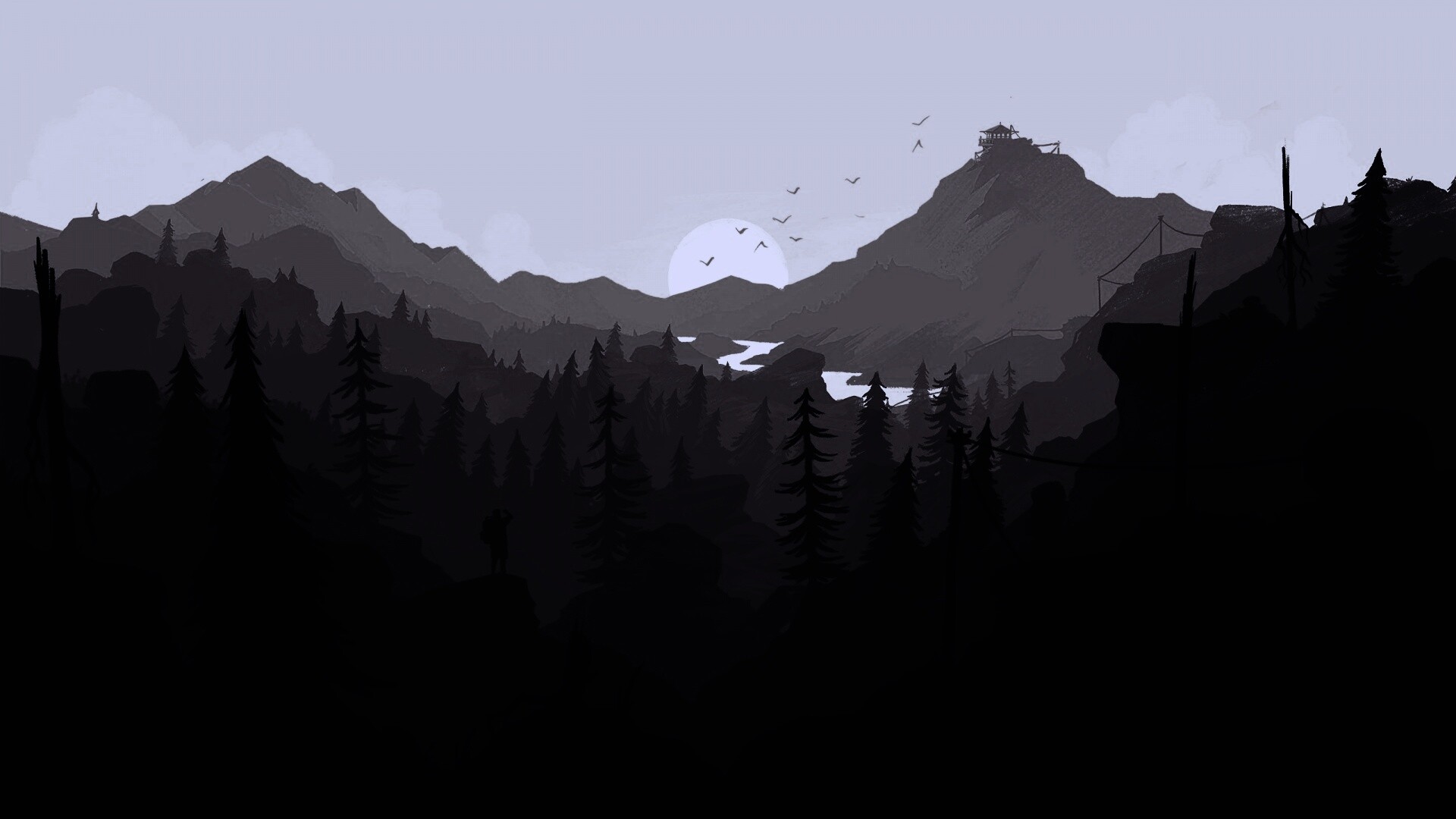 Красный Firewatch обои