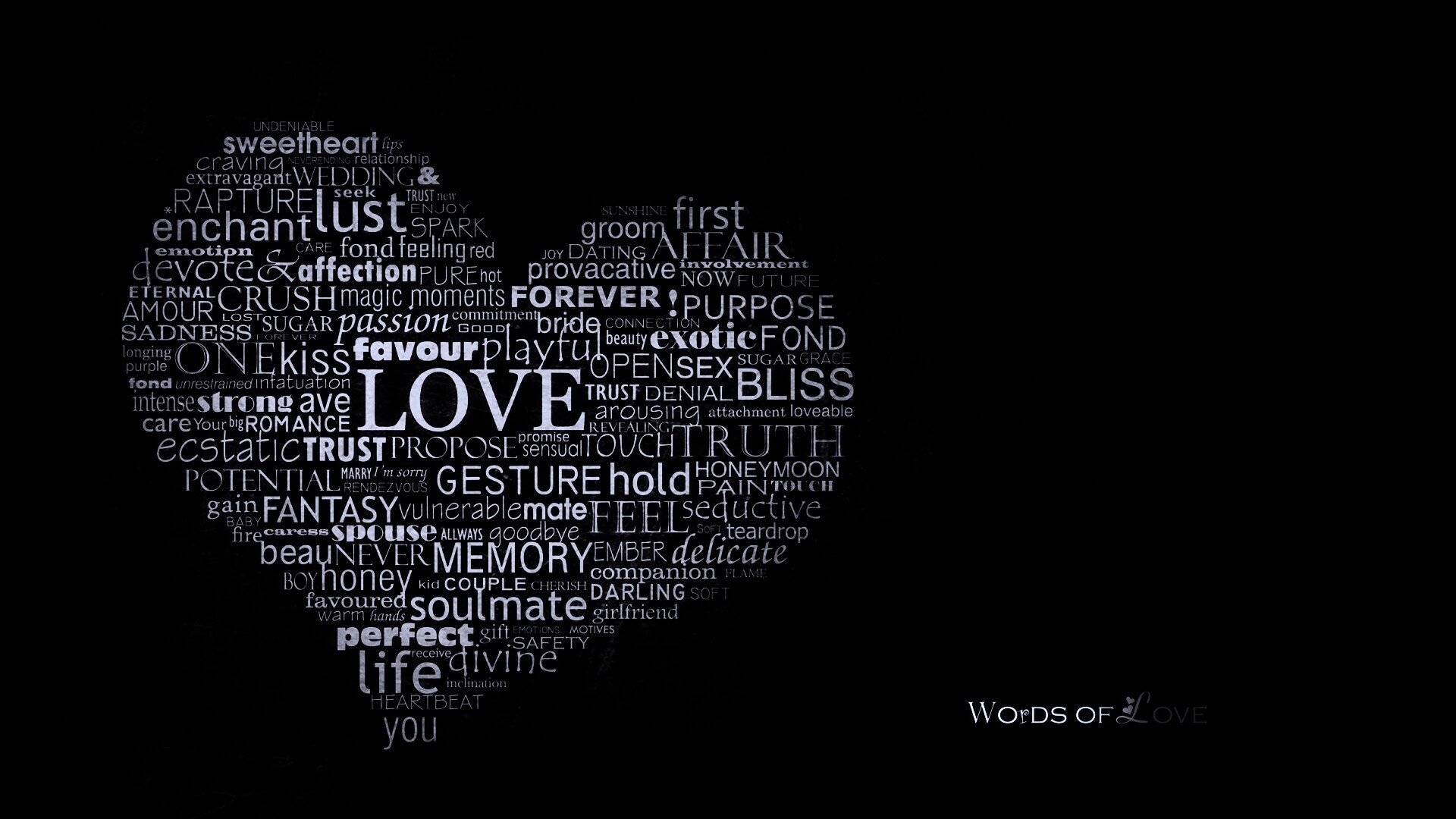 Слова любви обои