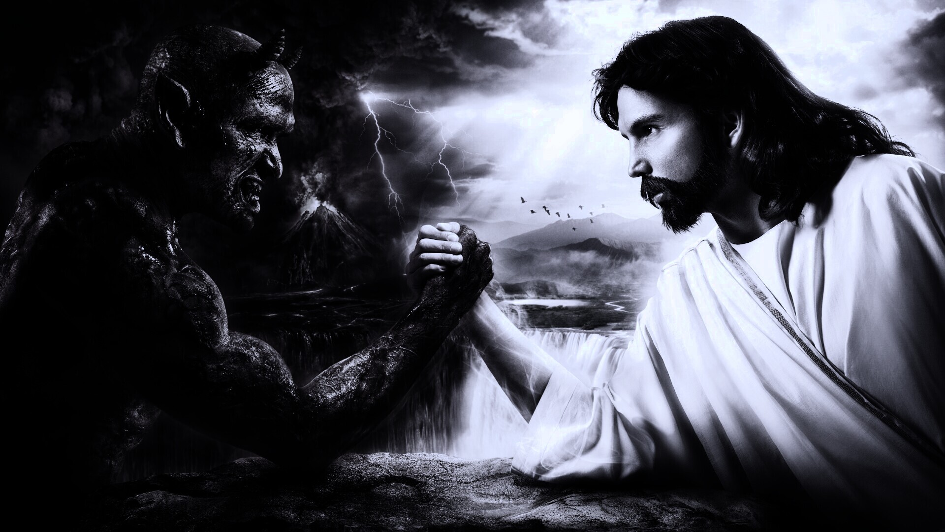 Дьявол против Бога обои