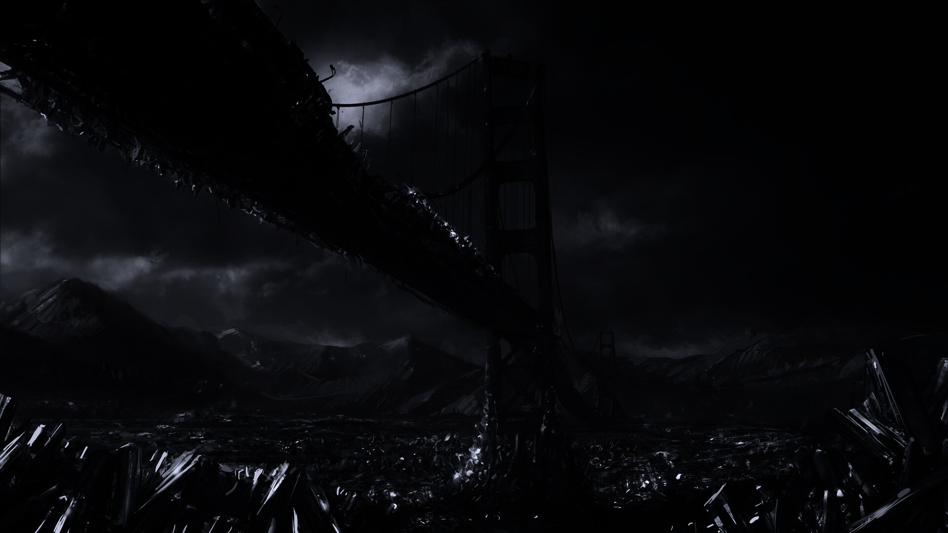 Постапокалиптические Золотые Ворота обои