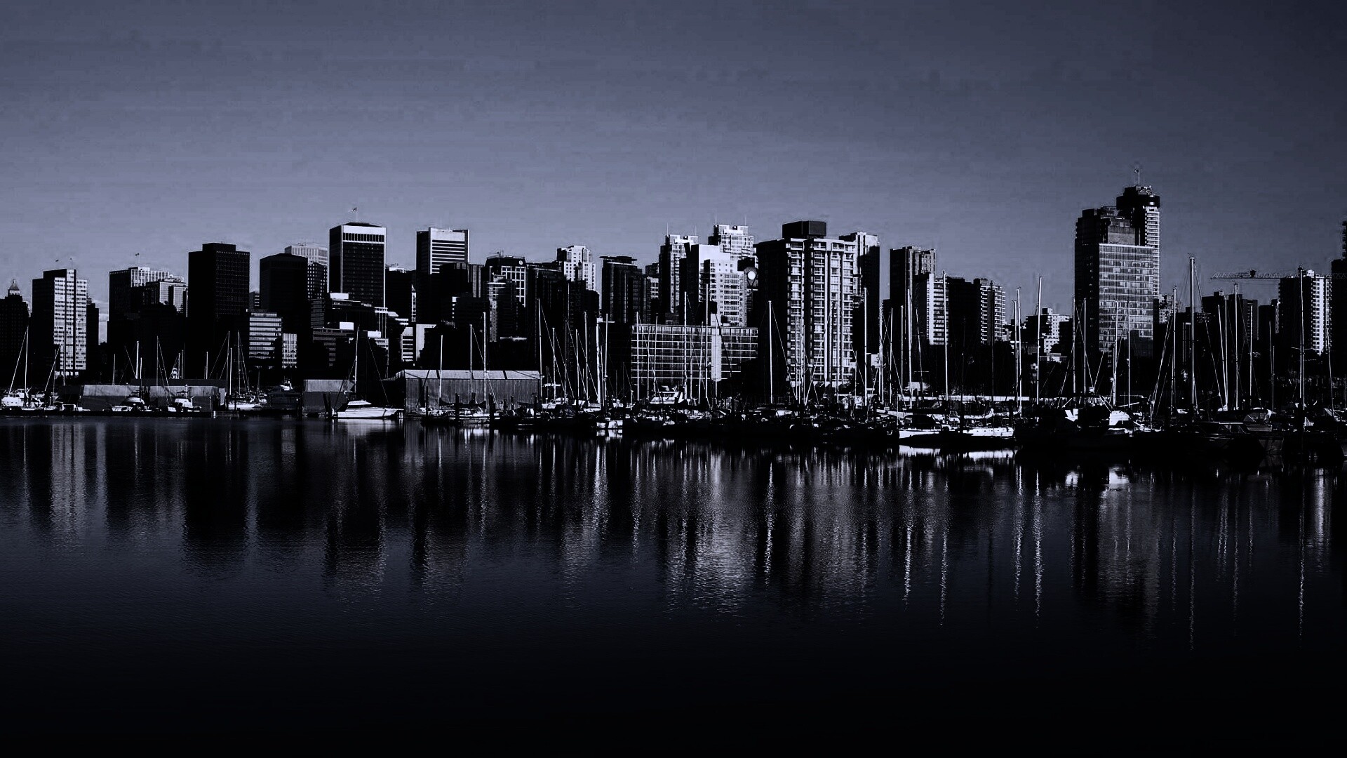 Город у воды обои