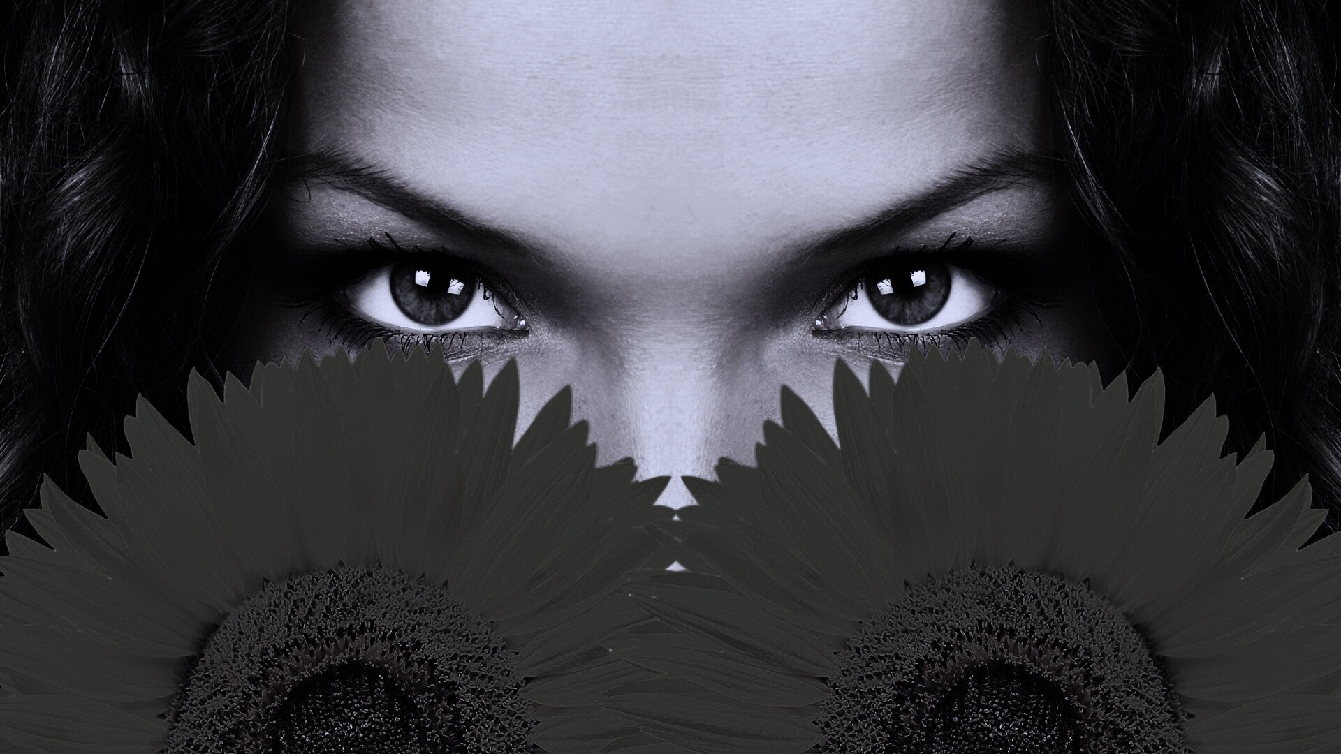 Девушка с желтыми ромашками обои