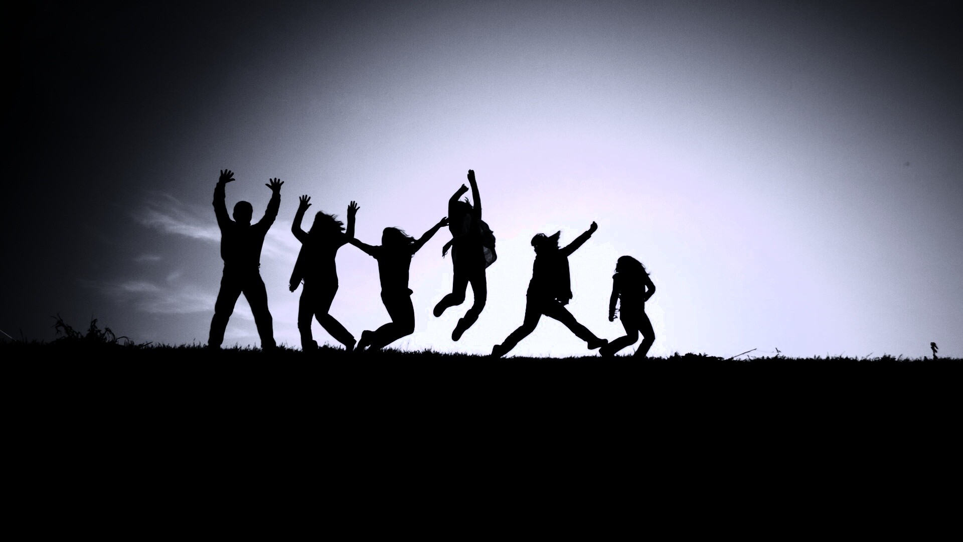Силуэты людей обои
