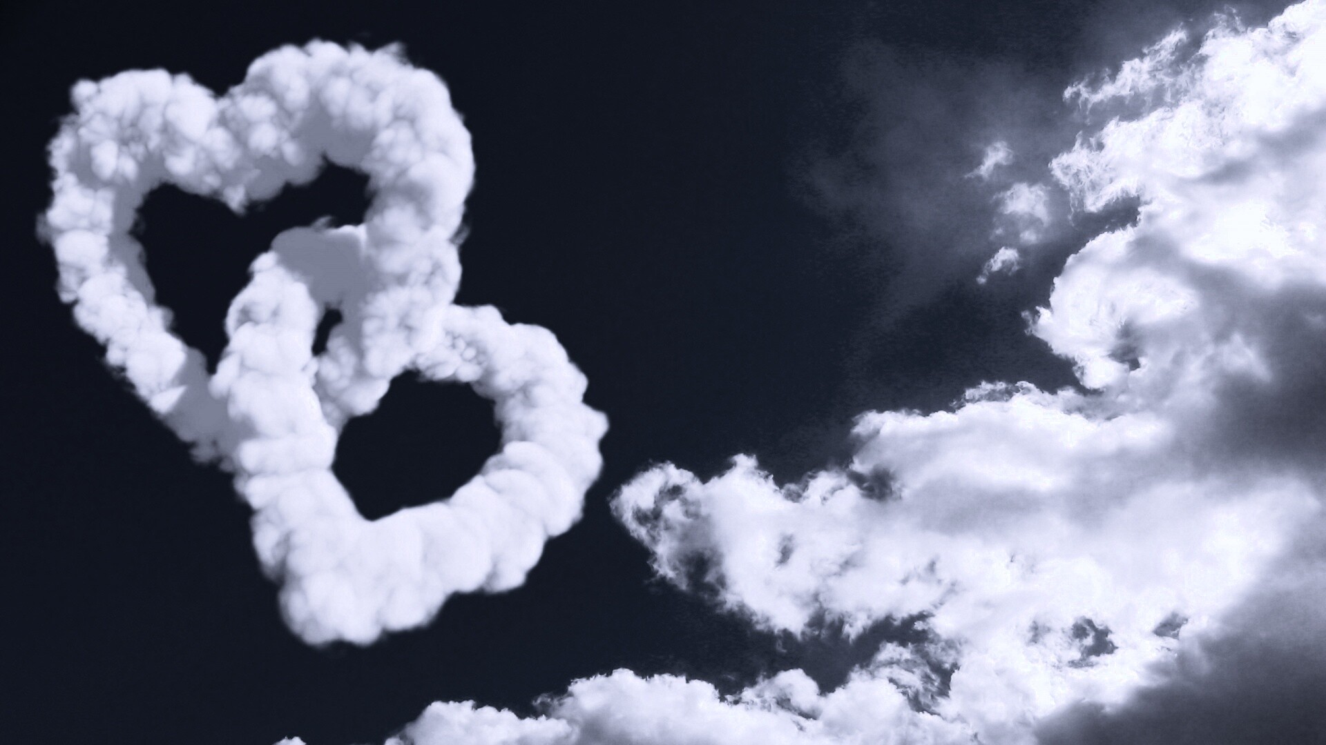 Облака в виде сердца обои