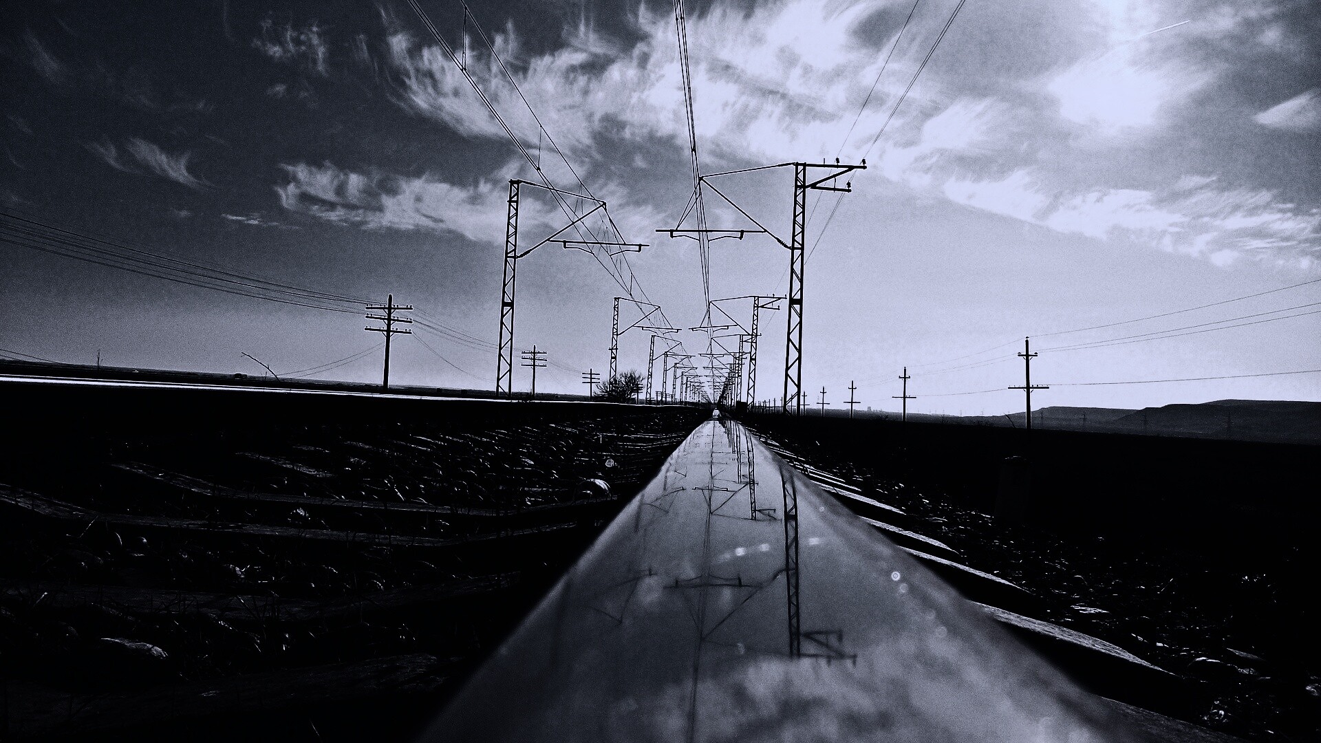 Отражение в рельсе обои