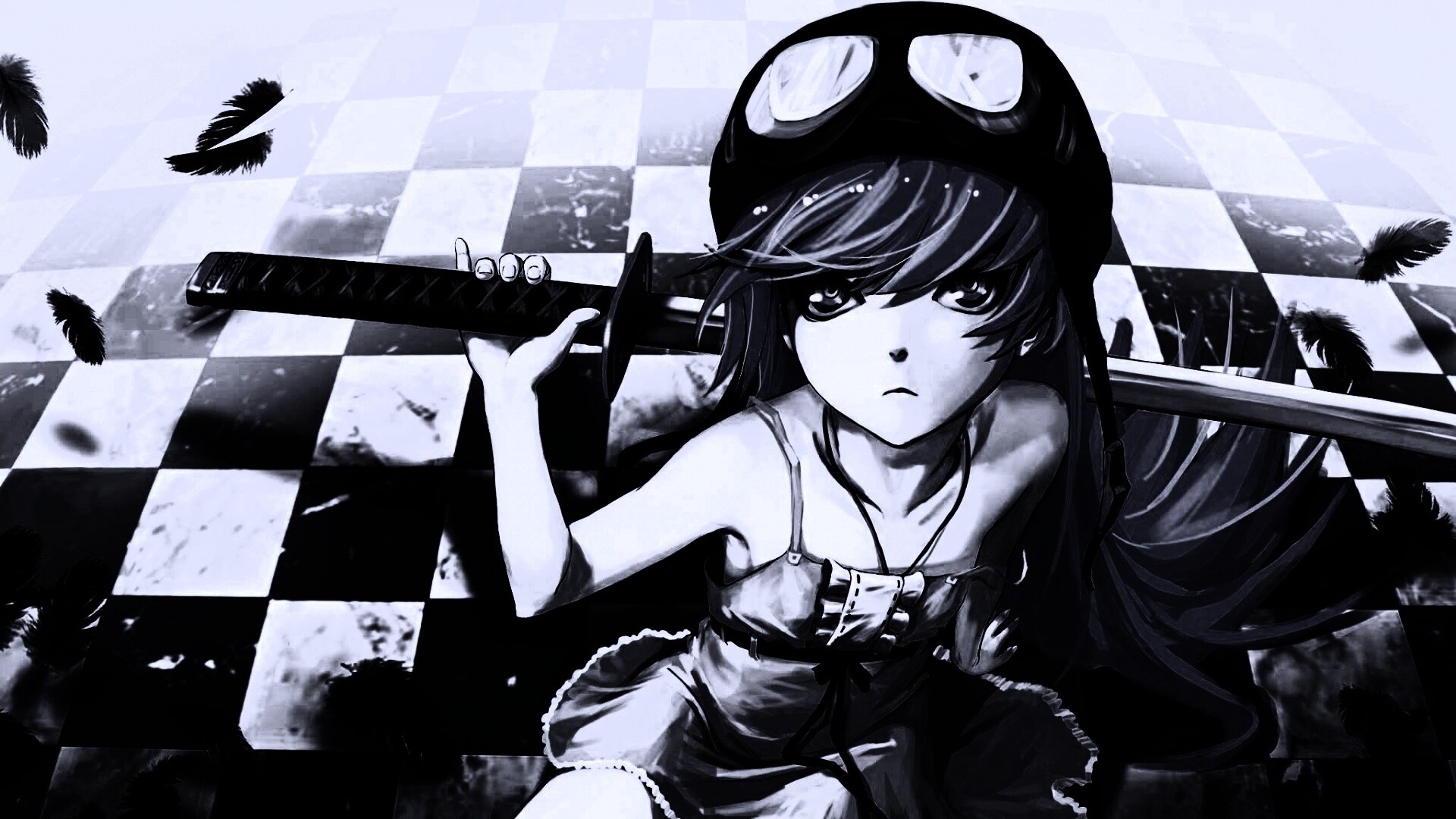 Девушка с катаной обои