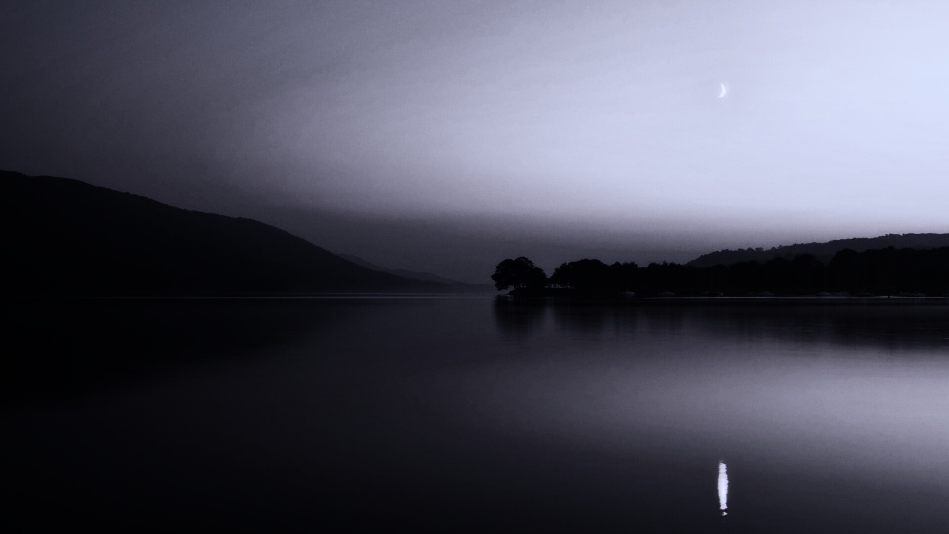 Сумерки над озером обои