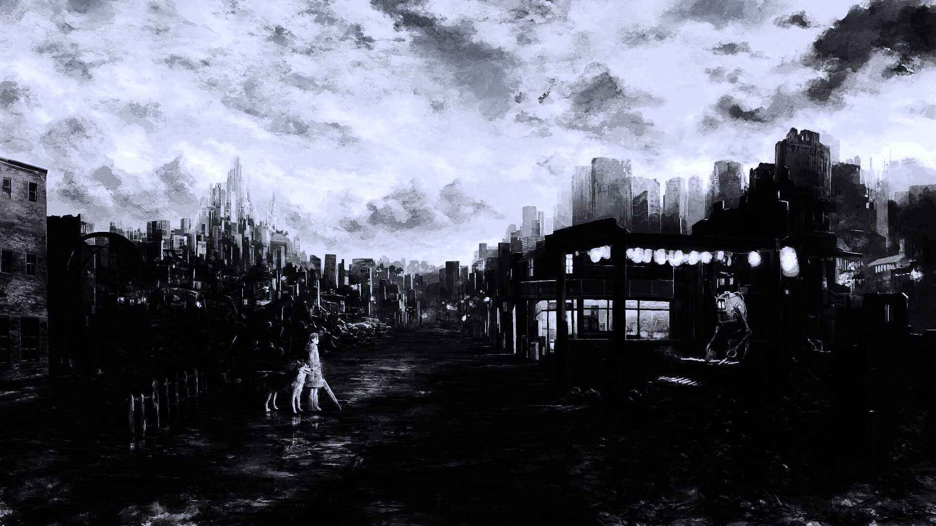 Девушка с собакой обои