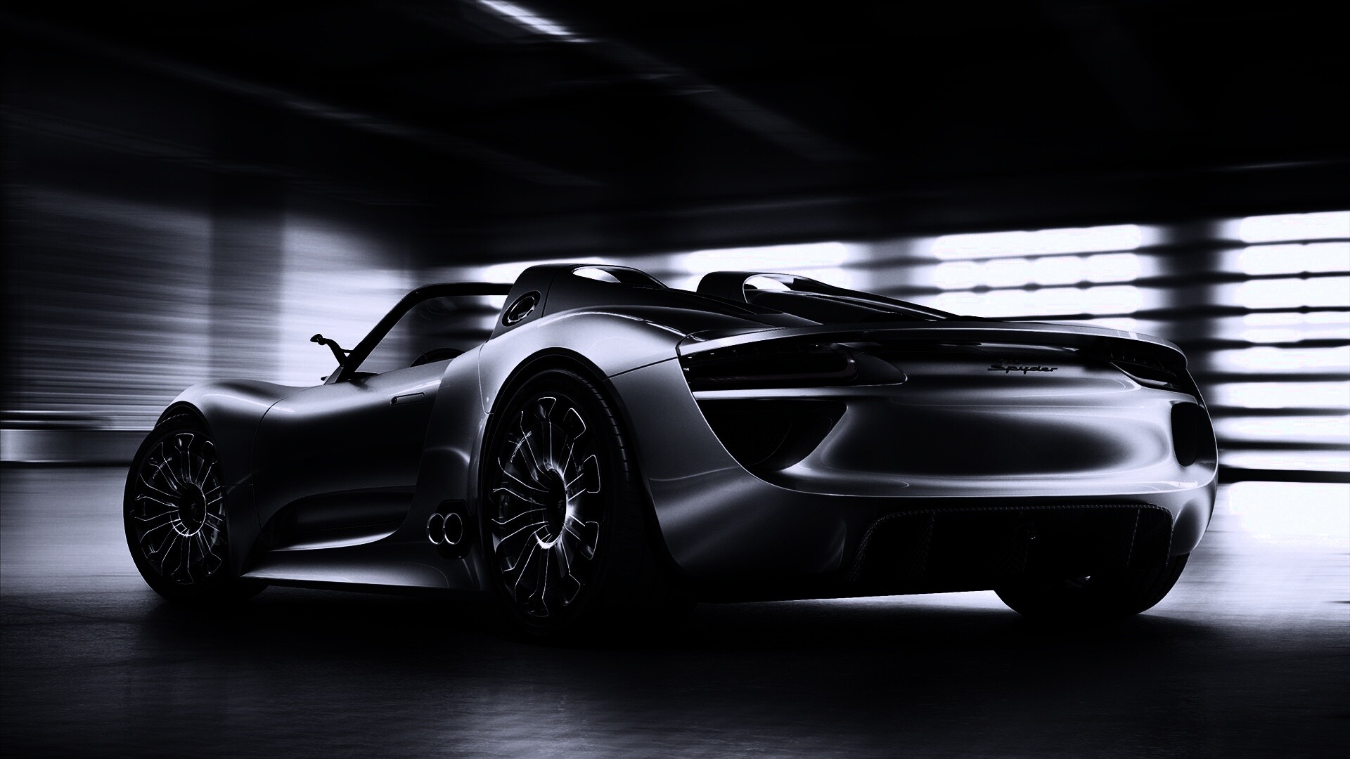 Porsche 918 Spider вид сзади обои