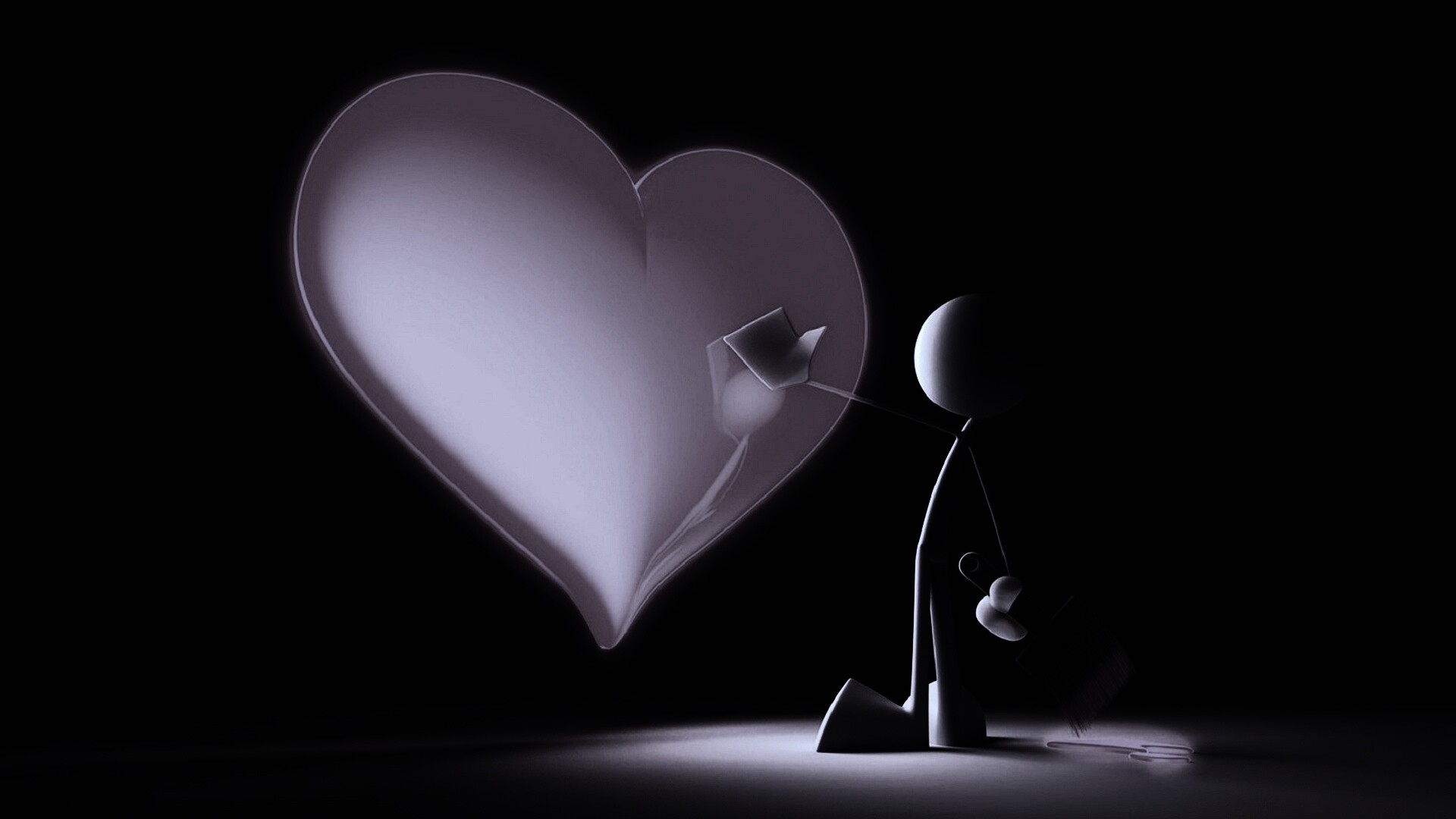 Нарисованное сердце обои