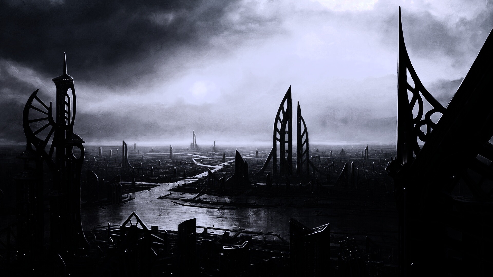 Прекрасный город будущего обои