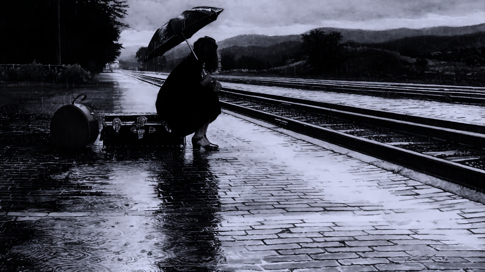 В ожидании поезда обои