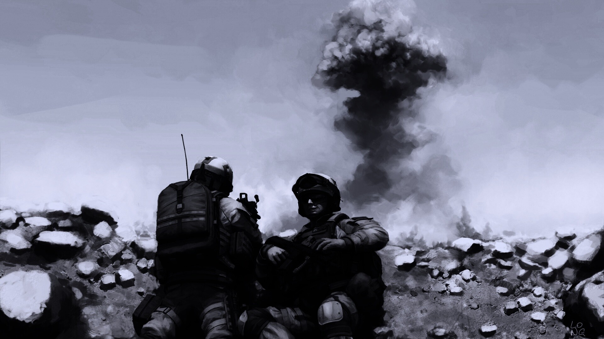 Солдаты в пустыне обои