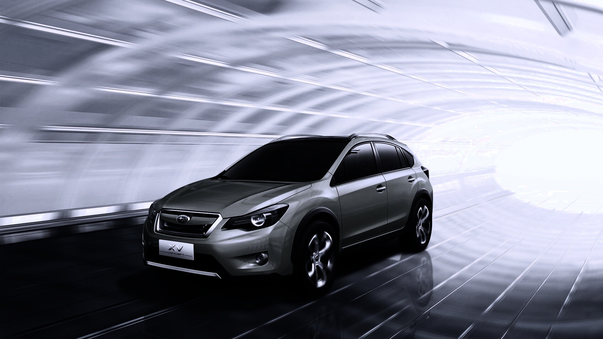 Субару в тоннеле обои