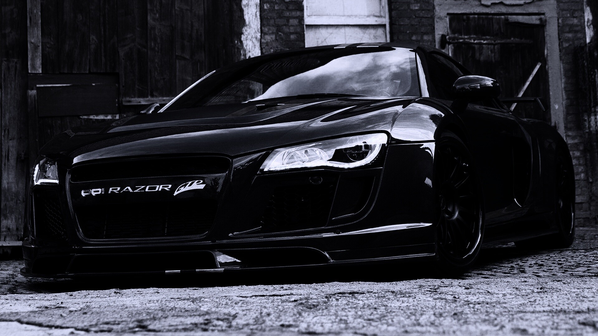 Черная Audi R8 обои