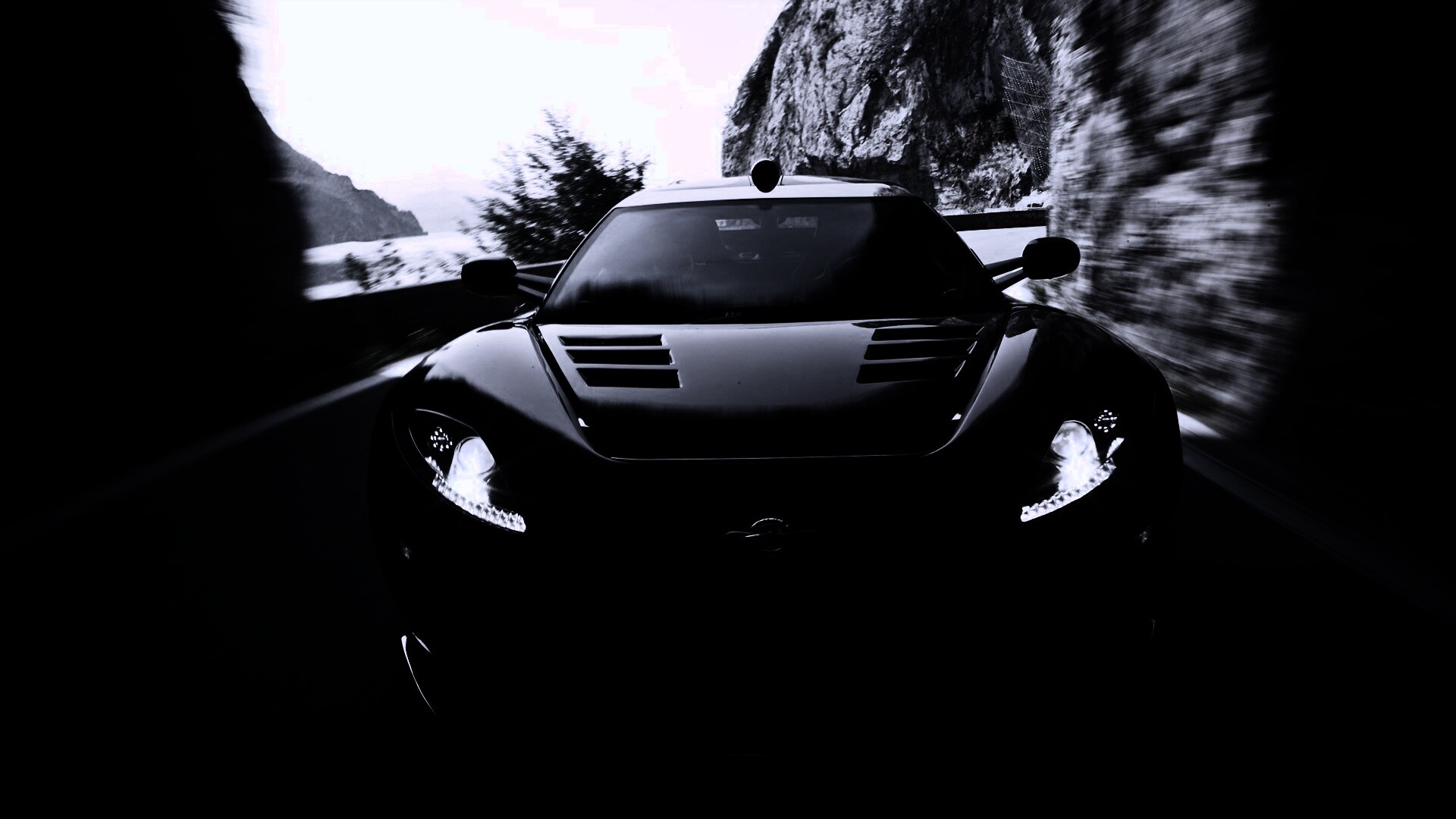 Машина въезжает в тоннель обои