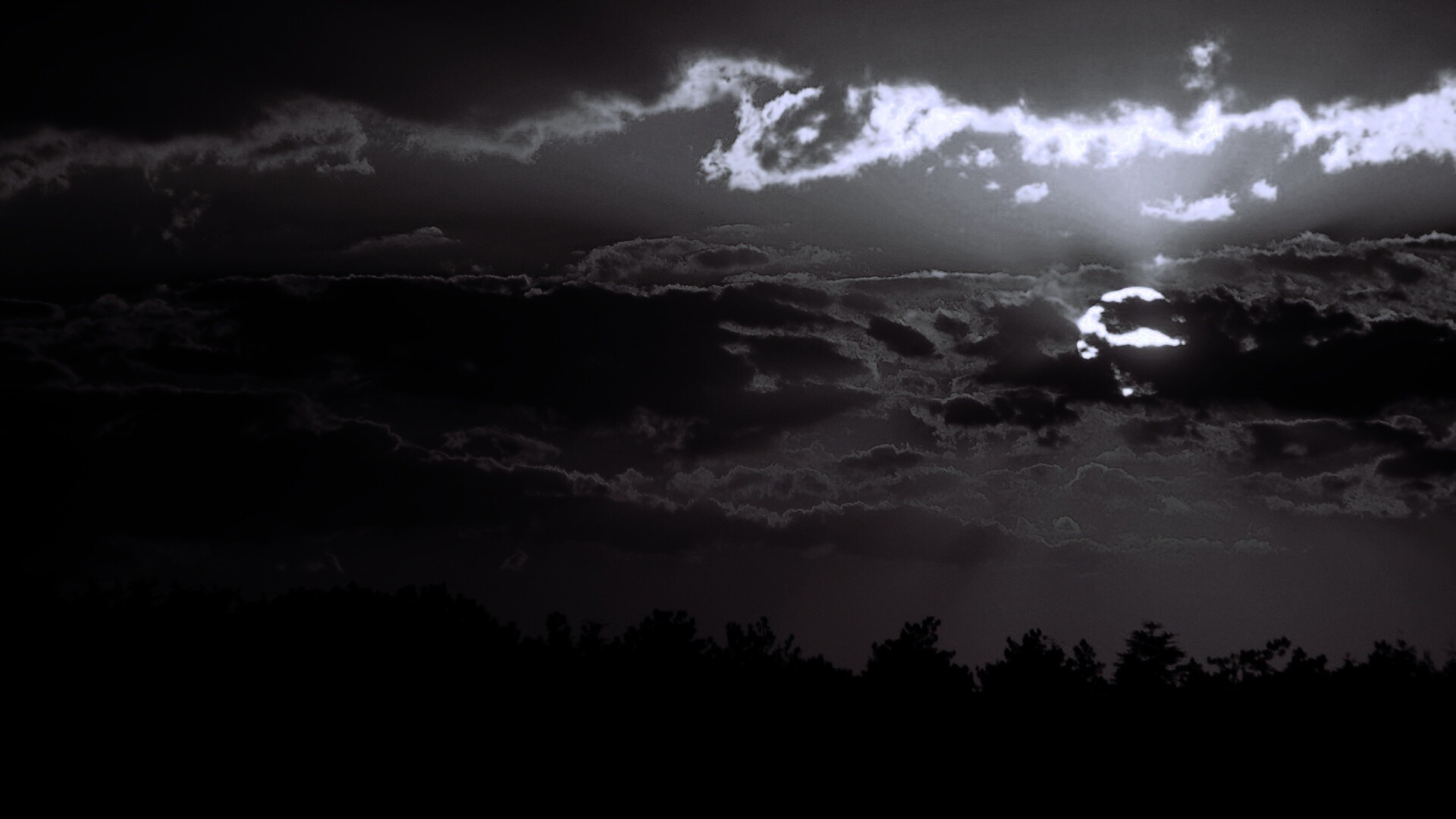 Ярко-оранжевое закатное небо обои