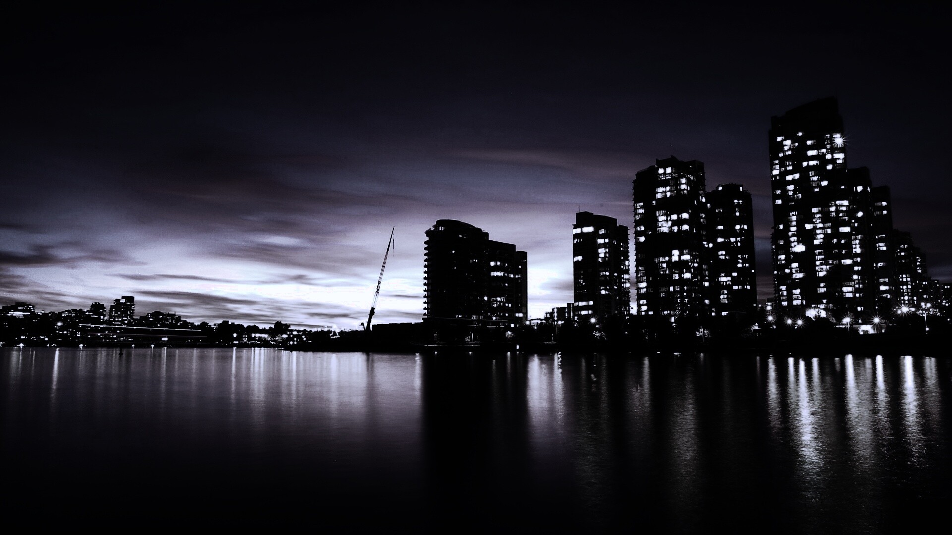 Фиолетовый закат в Ванкувере обои