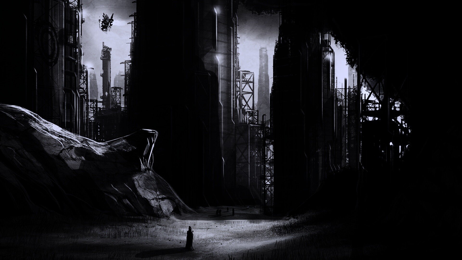 Технократический город обои