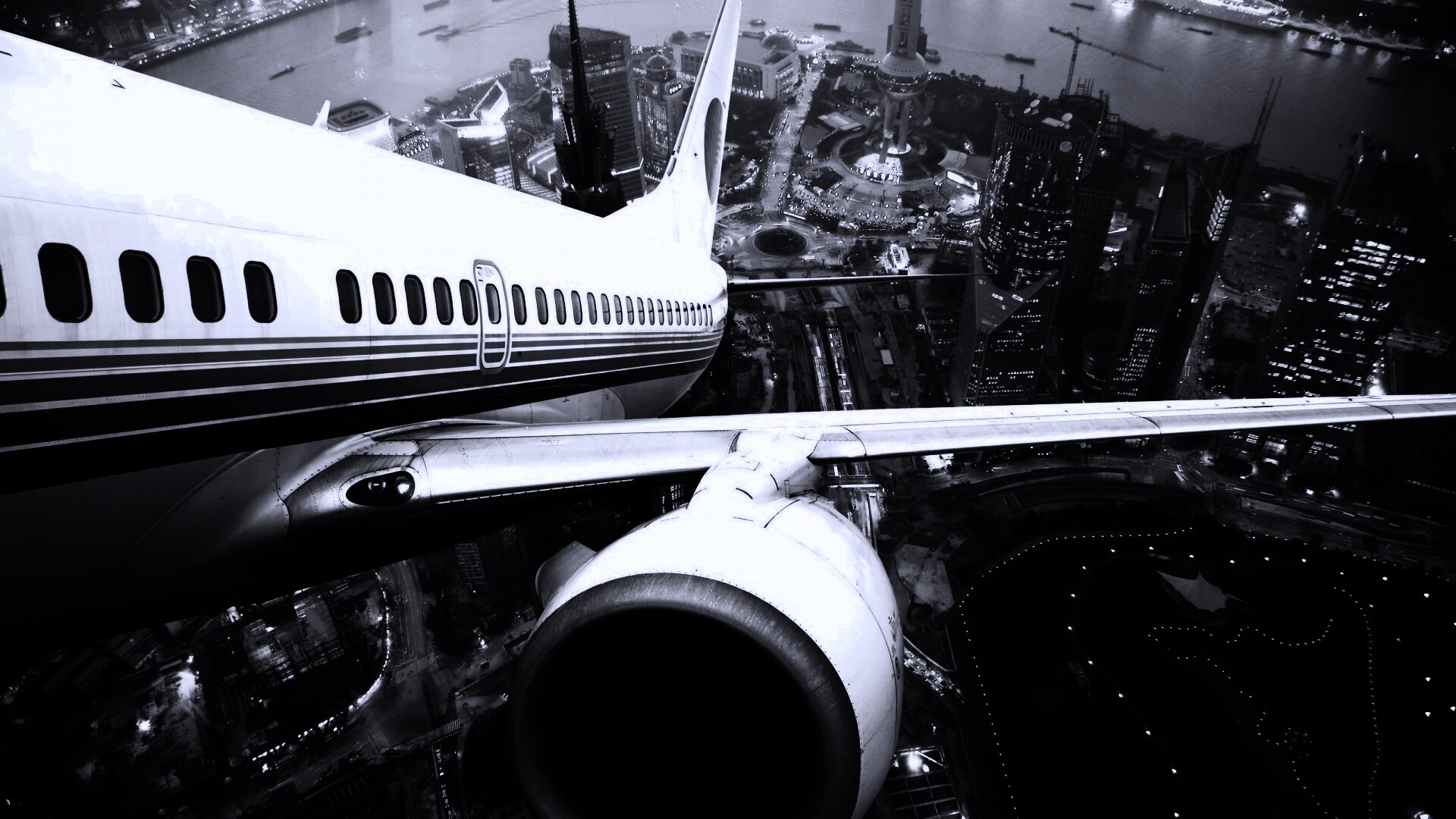 Взлет над городом обои