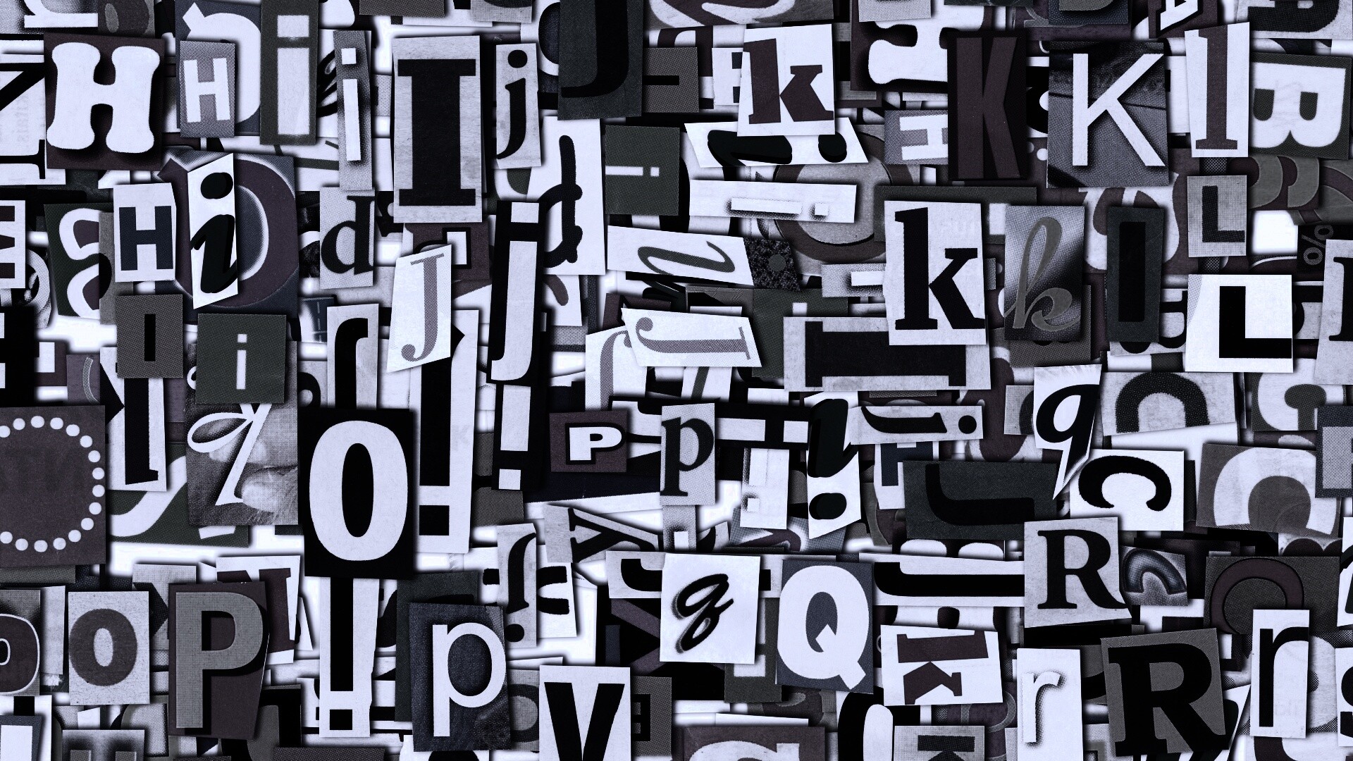 Буквы вырезанные из журналов обои