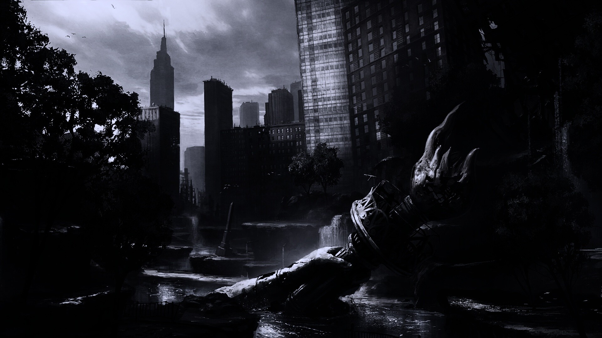 Руины статуи свободы обои