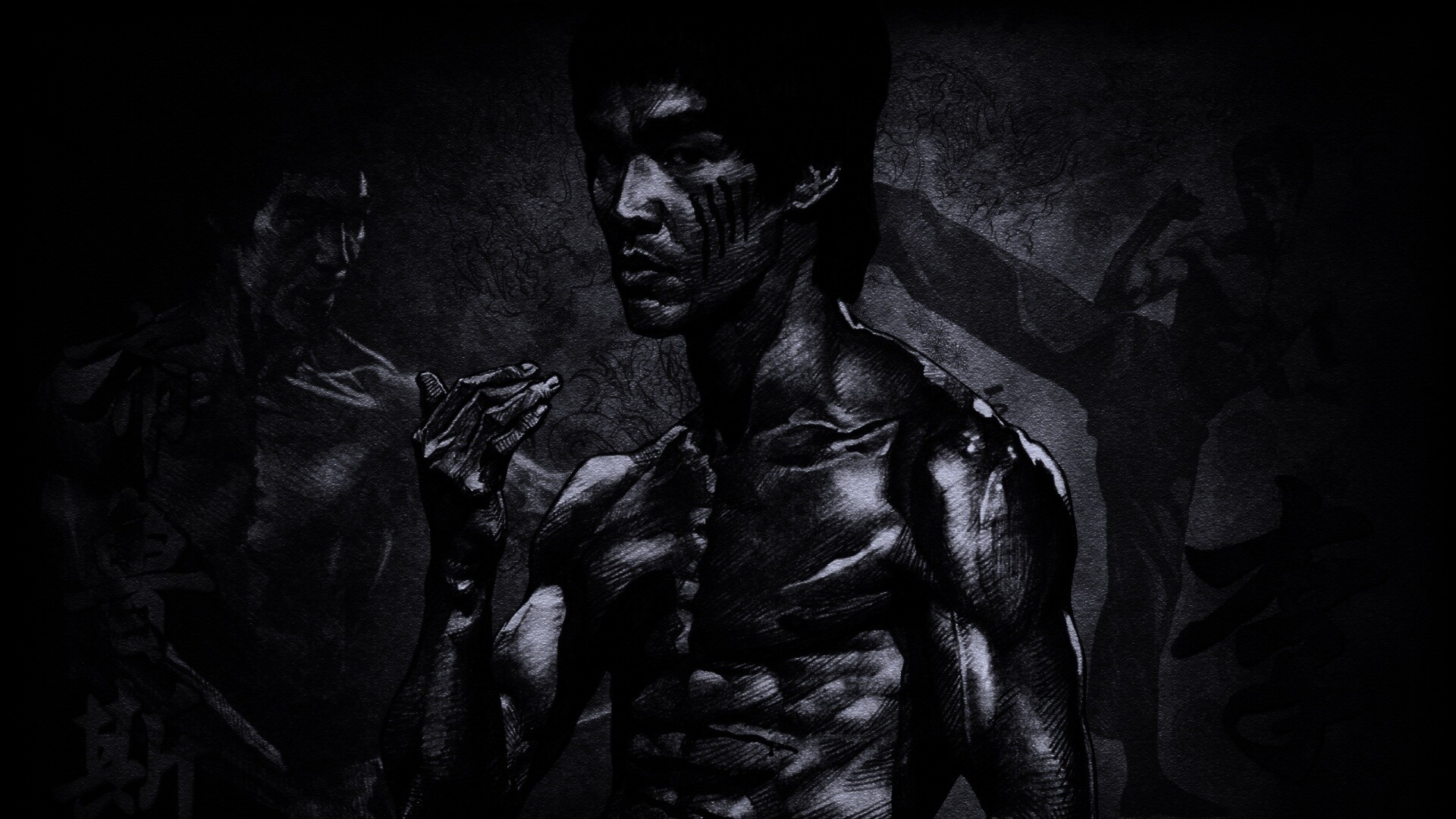 Портрет Брюса Ли обои