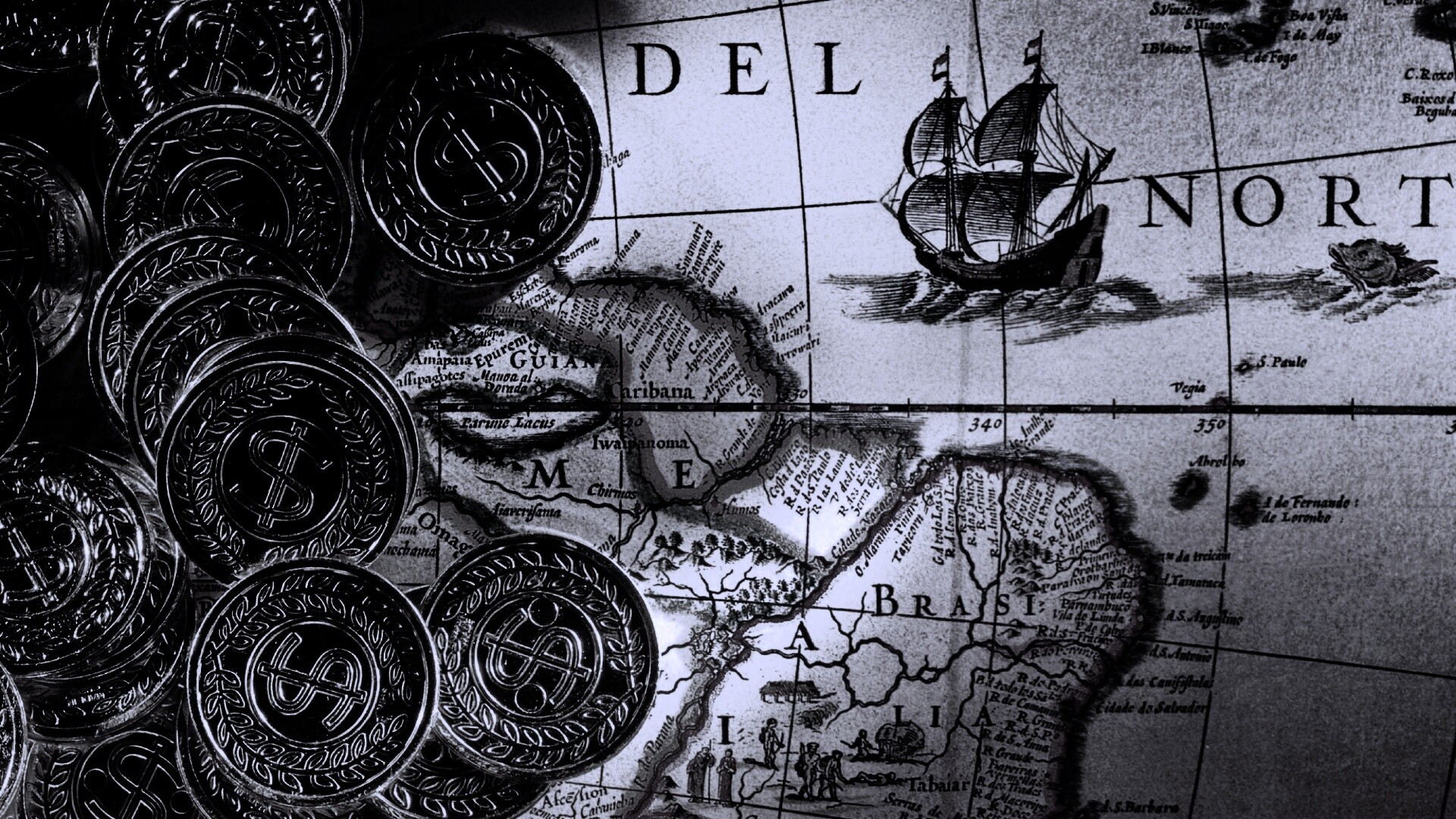 Деньги и карта сокровищ обои