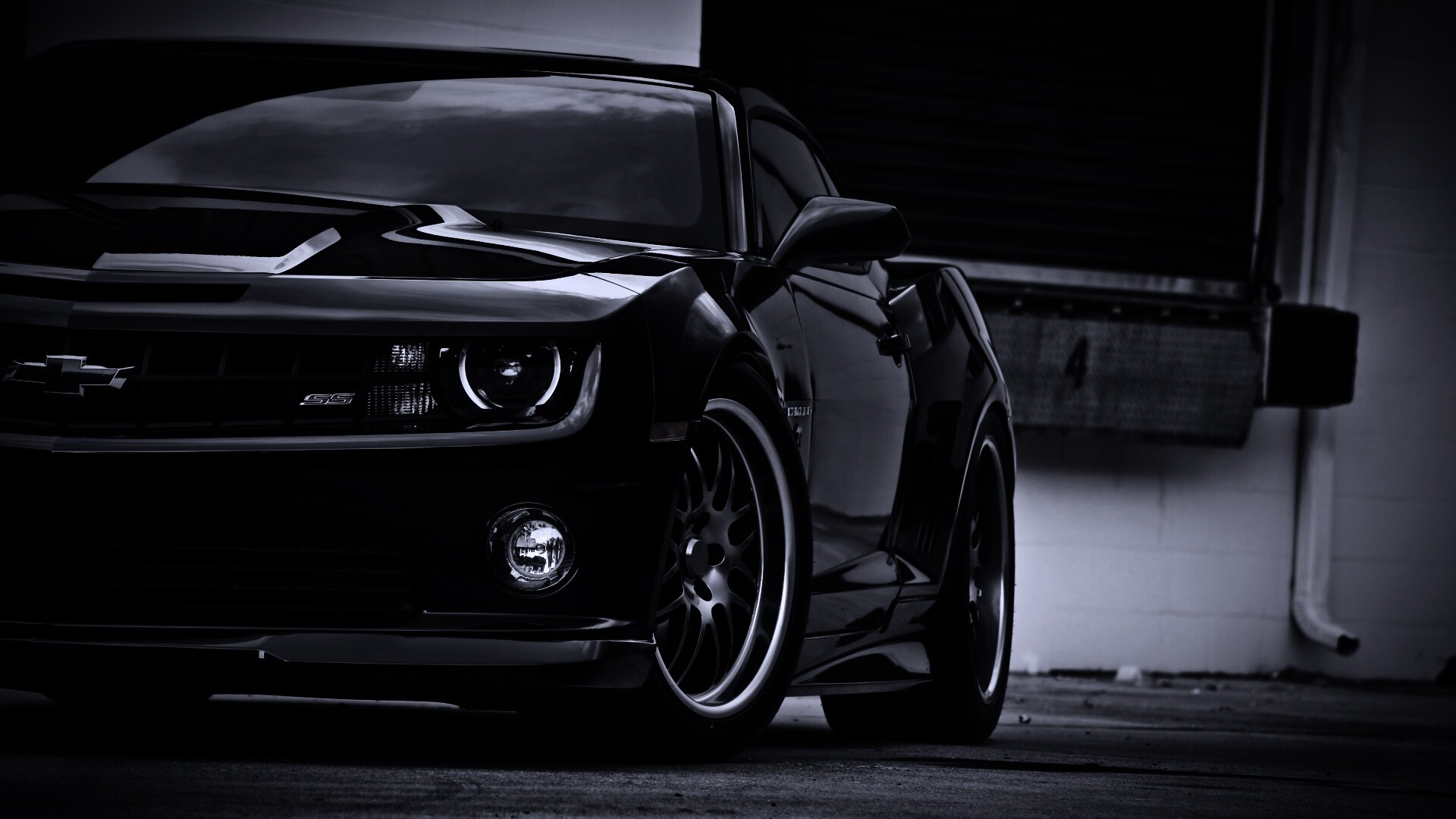 Черный шевроле обои