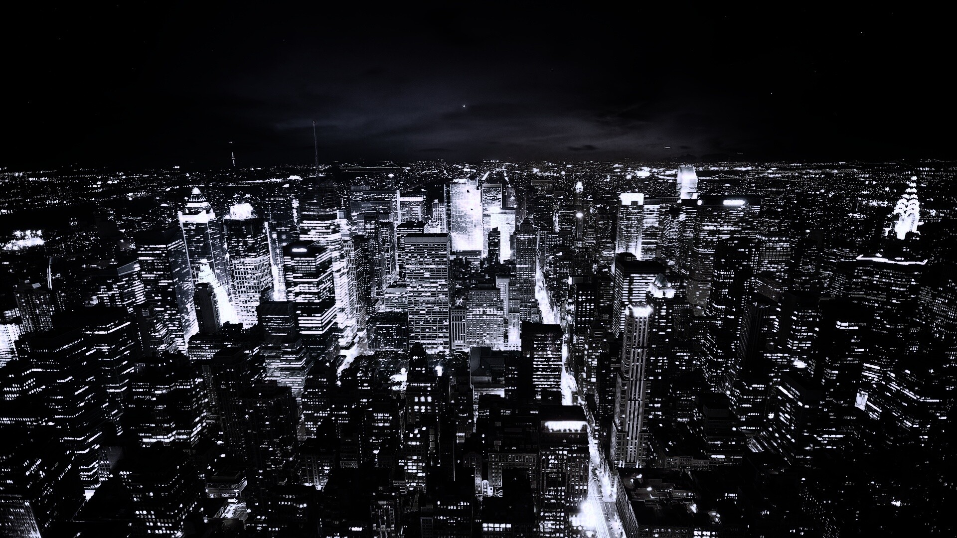 Вид на ночной Нью-Йорк обои