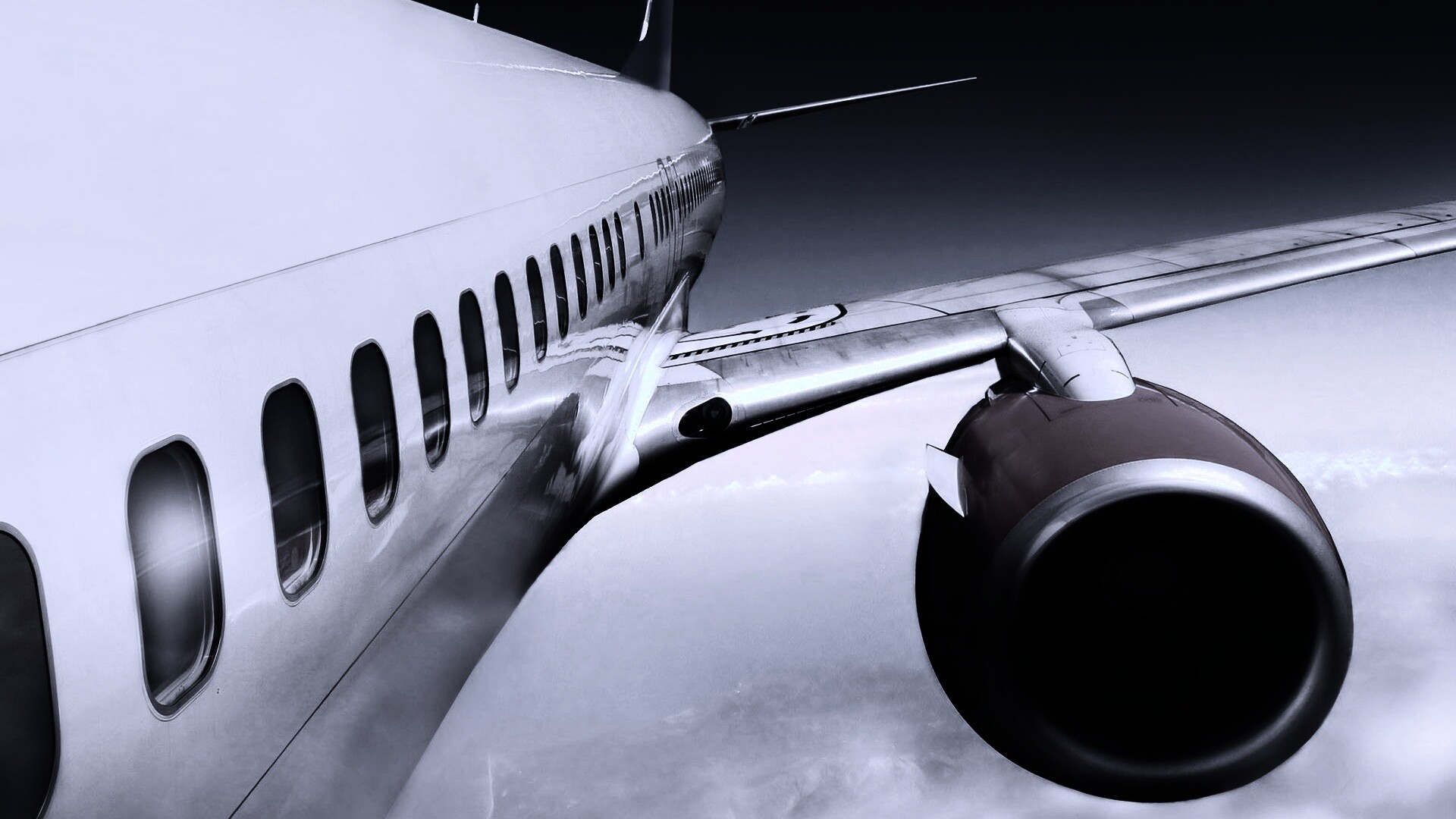 Вид на борт самолёта обои