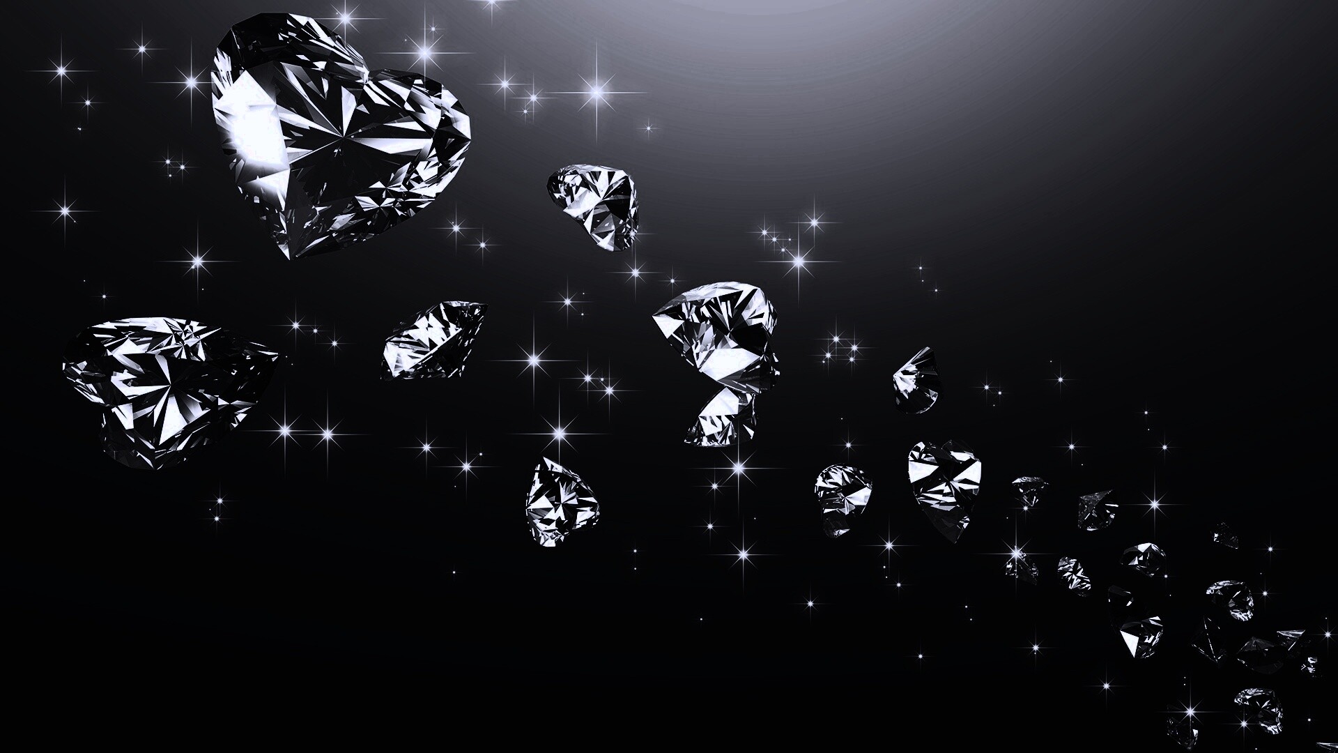 Бриллиантовые сердца обои