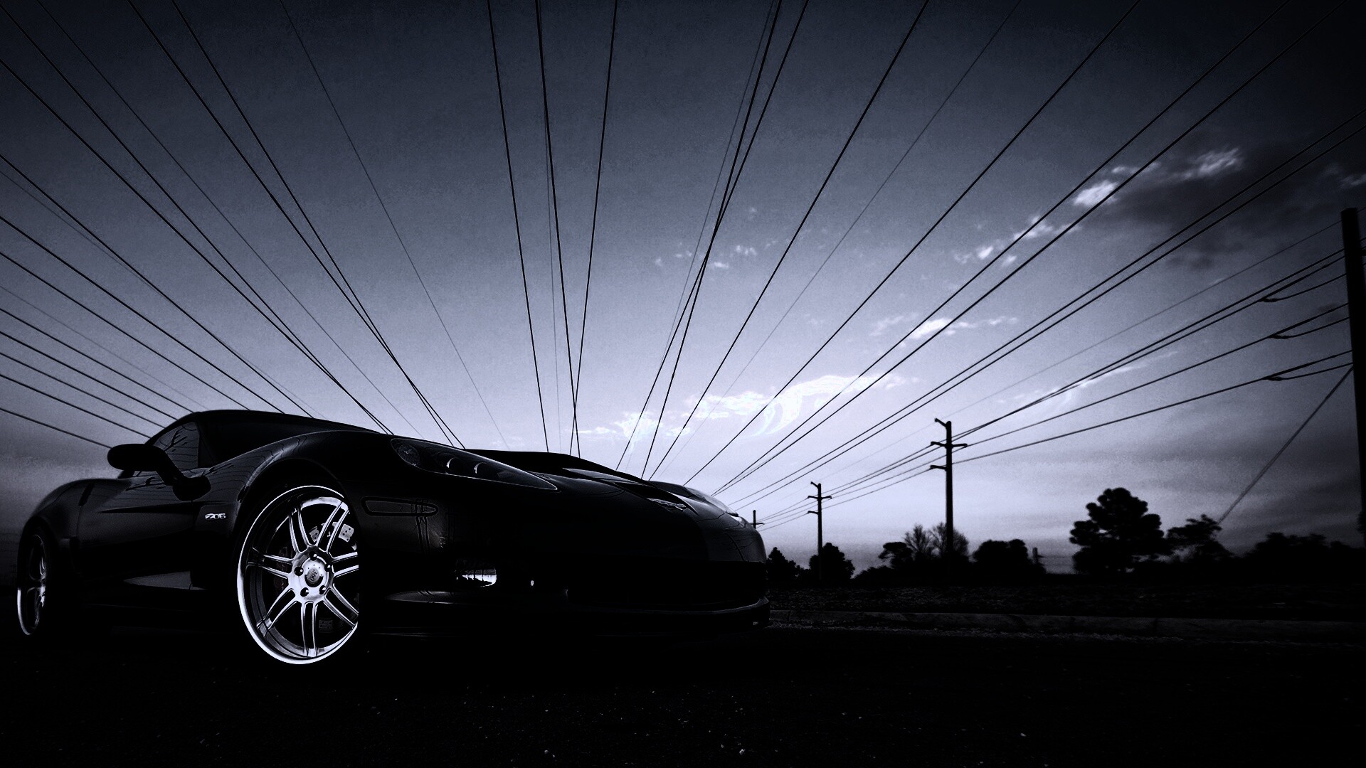 Чёрное авто обои