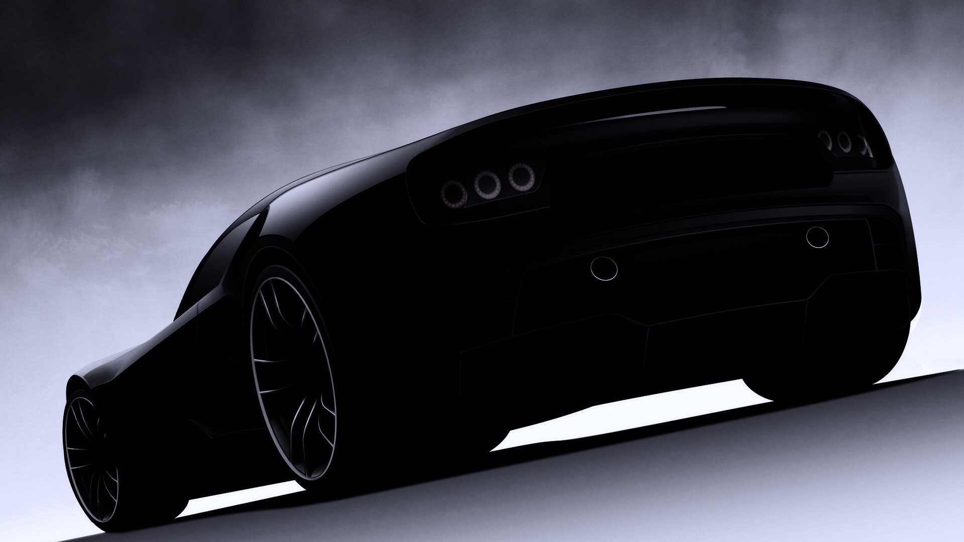 Красивый чёрный спорткар обои