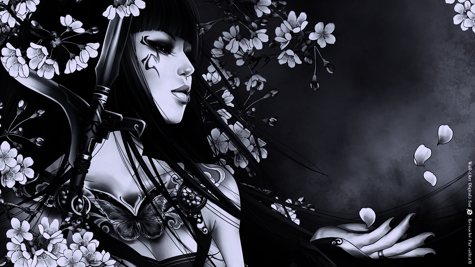 Элегантная девушка с оружием обои