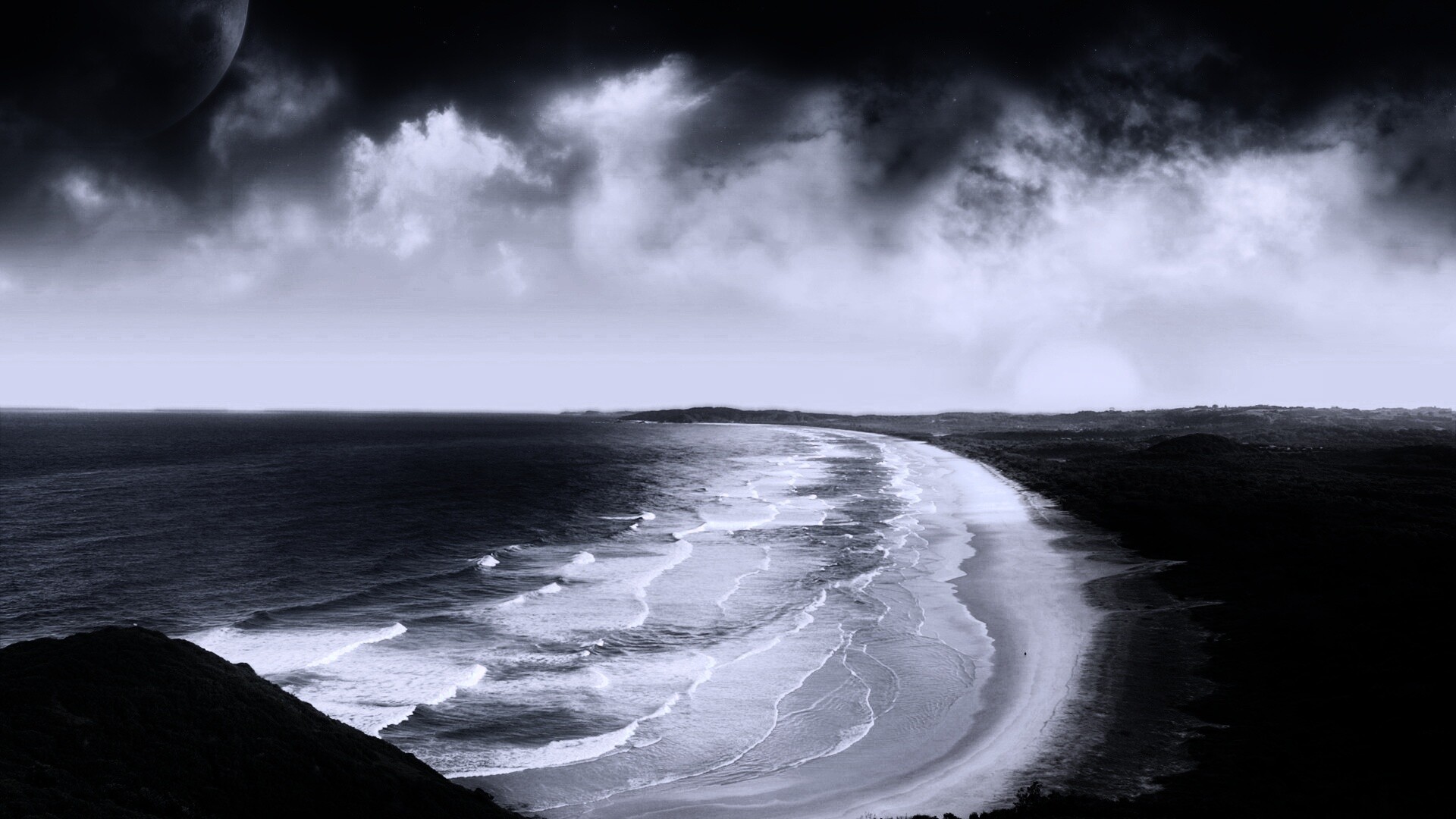 Берег до горизонта обои