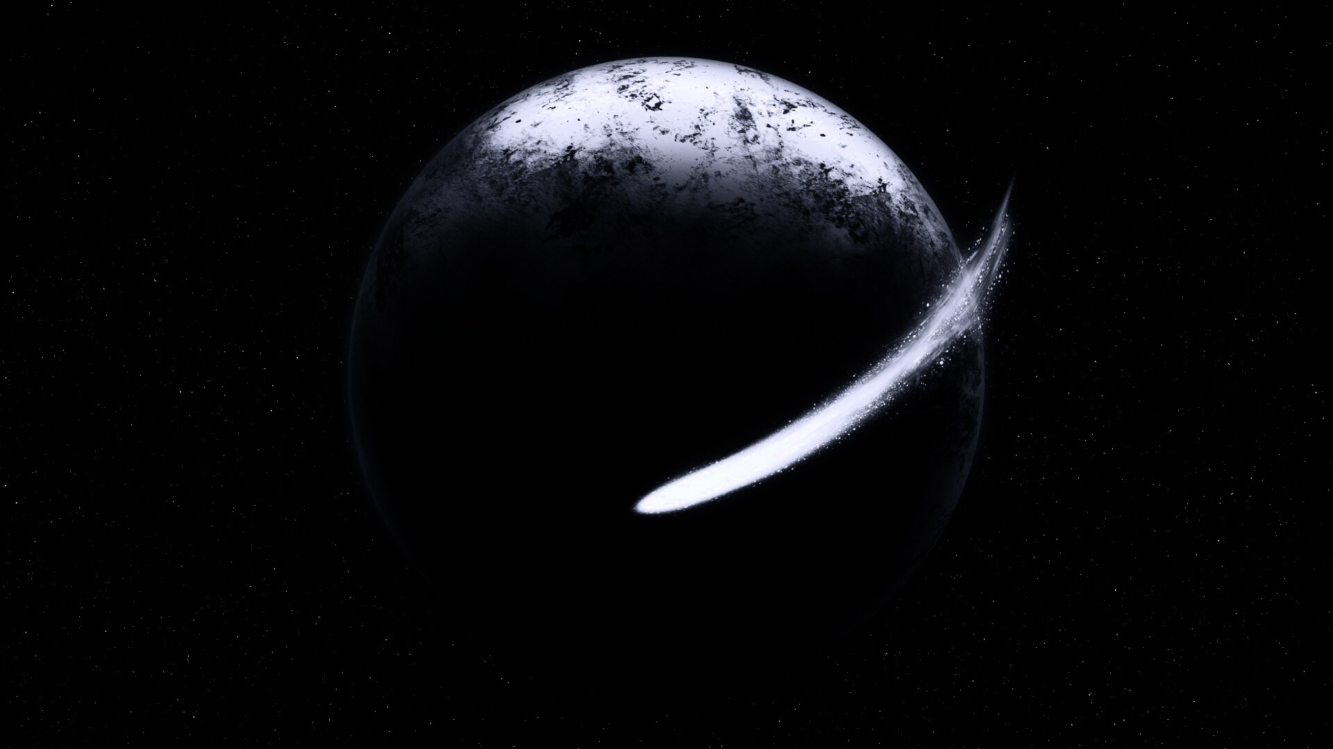 Комента облетает планету обои